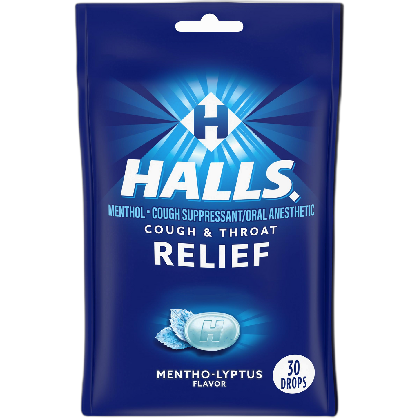 HALLS Relief Mentho-Lyptus Cough Drops, 30 Drops