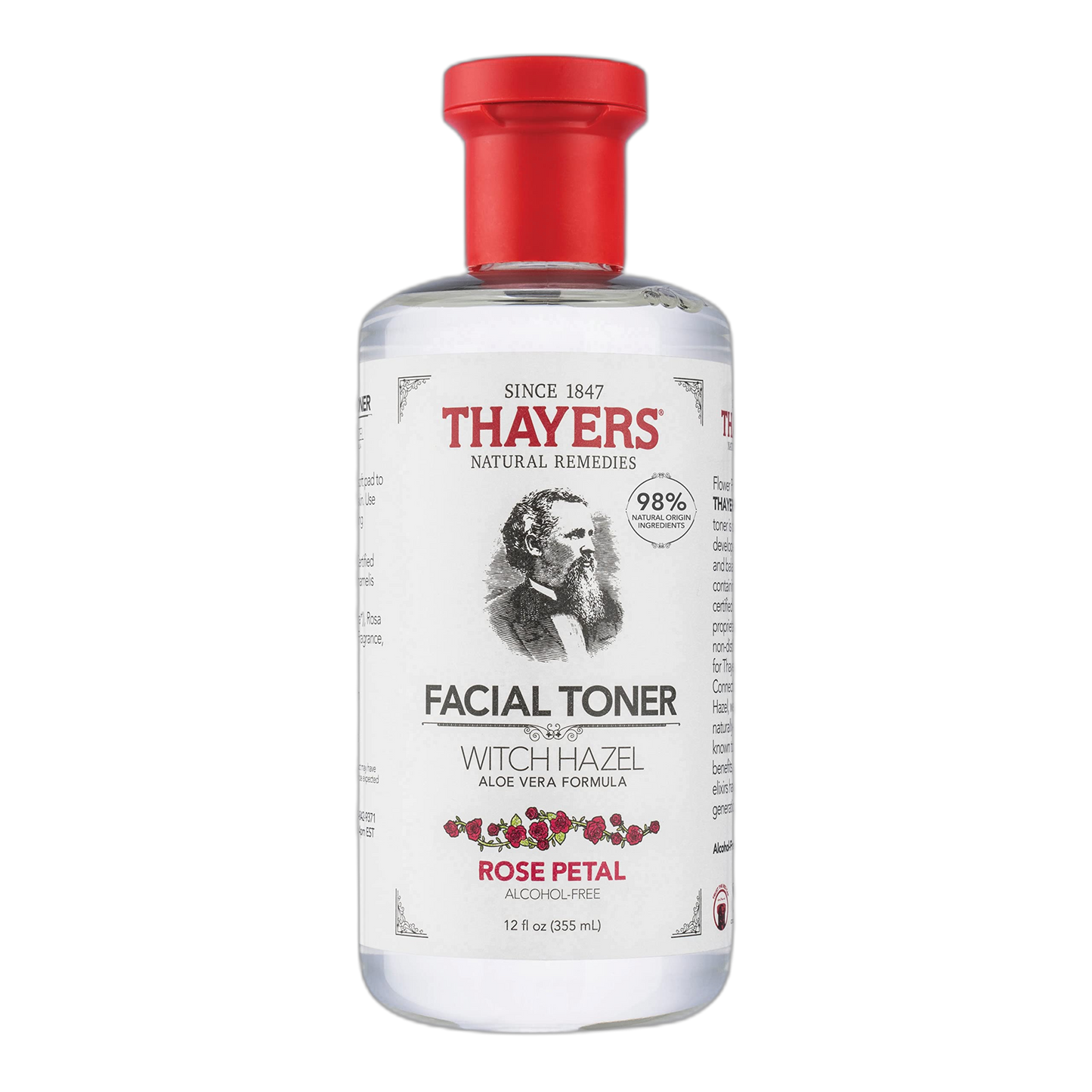 Thayers Facial Toner, Witch Hazel with Aloe Vera, Rose Petal, 12 Fl Oz