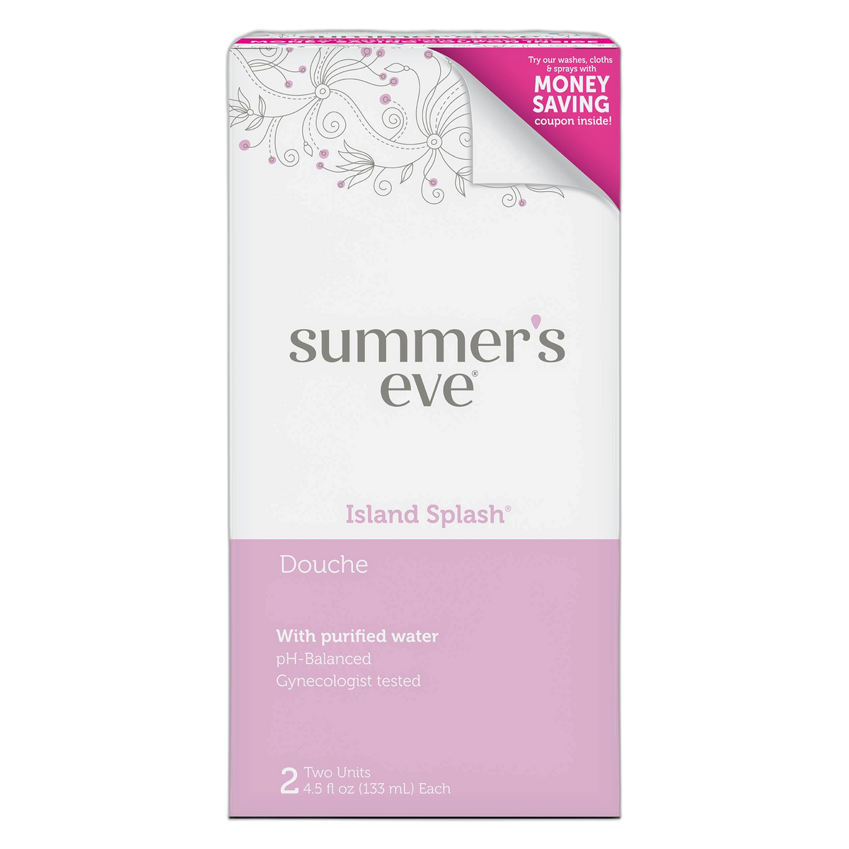 Summer's Eve Douche, Vaginal Douche for Women, Island Splash, 2 Units, 4.5 Oz Each, 1 Pack