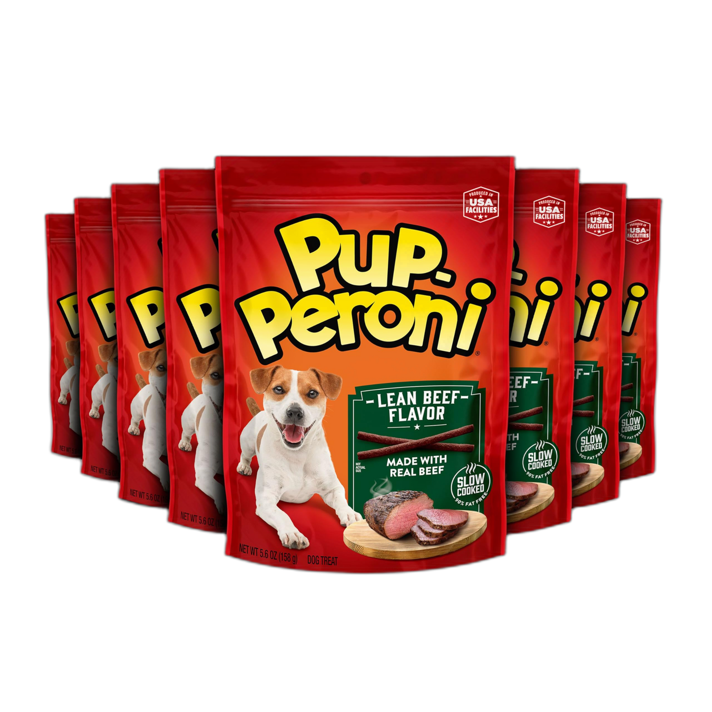 Pup-Peroni Dog Treats, Lean Beef Flavor, 5.6 Ounce (Pack of 8), Made with Real Beef, 90% Fat Free