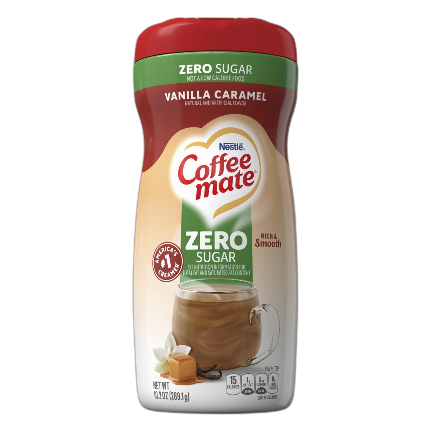 Coffee-mate Vanilla Caramel, Zero Sugar Powdered Coffee Creamer, 10.2 Ounce (Pack of 6)