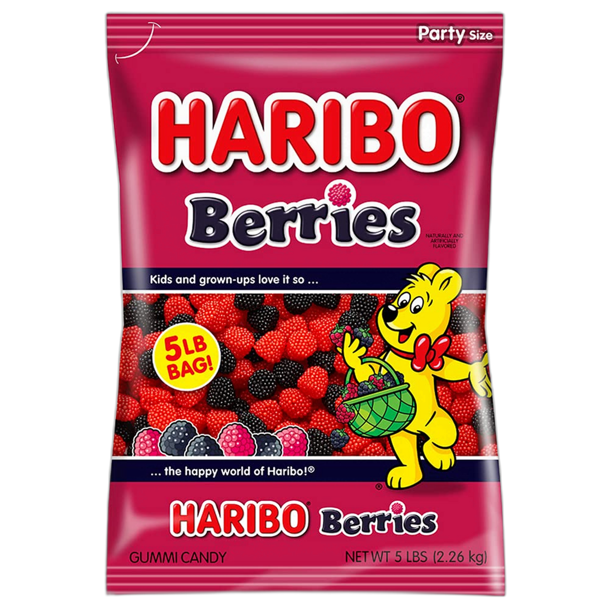 HARIBO Gummi Candy, Berries, 5 lb. Bag