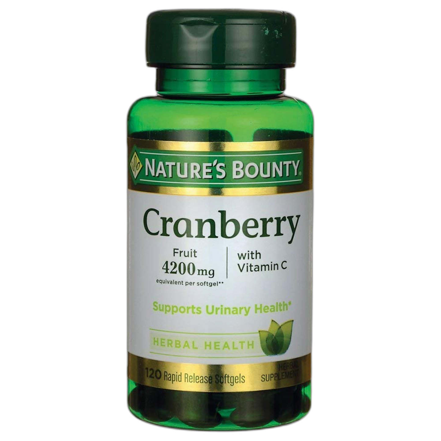 Natures Bounty Cranberry Fruit Plus Vitamin C, 4200mg (120 Softgels)