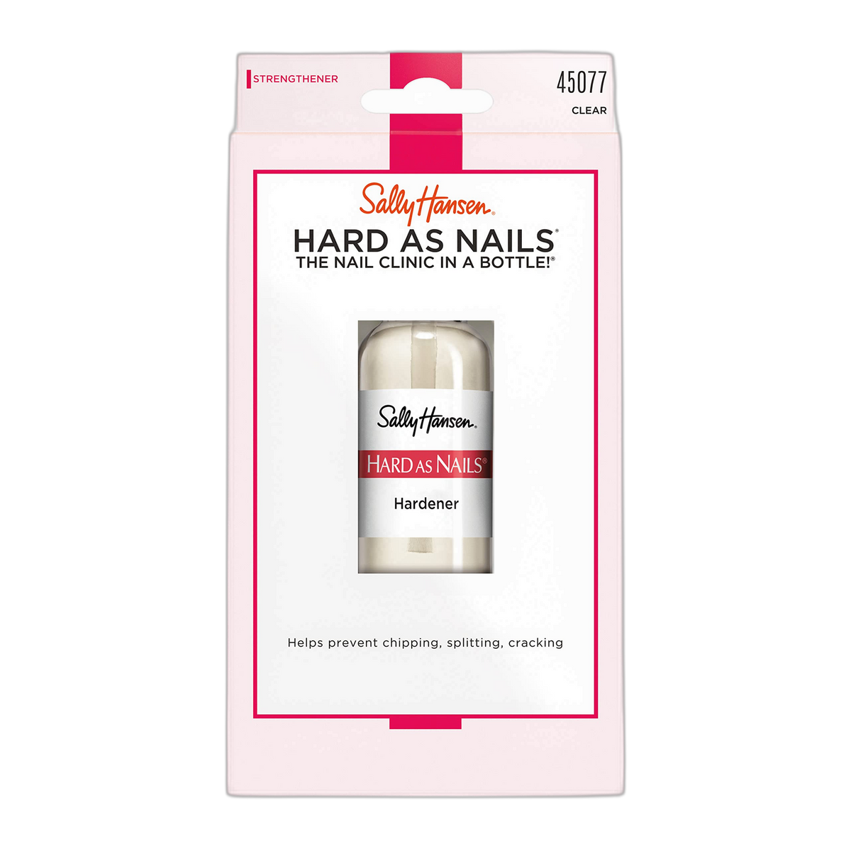 Sally Hansen Hard As Nails® Nail Hardener, Clear, Strengthener, 1 Count, 0.45 Oz , Nail Strengthener, Nail Strengthening Polish