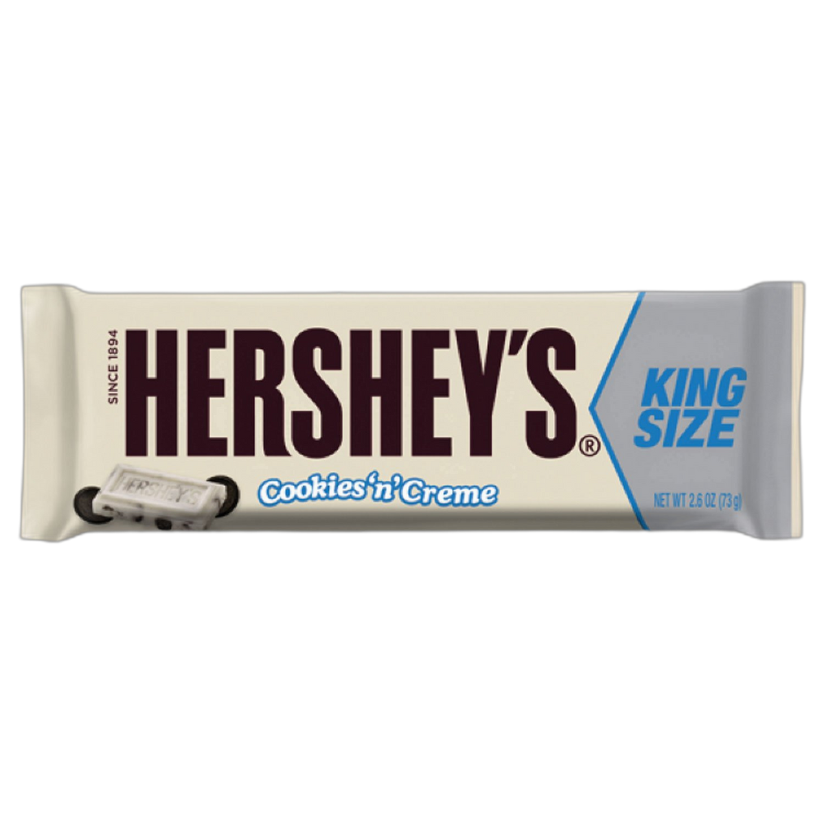 HERSHEY'S Cookies 'n' Creme Candy Bar, King Size (Pack of 18)