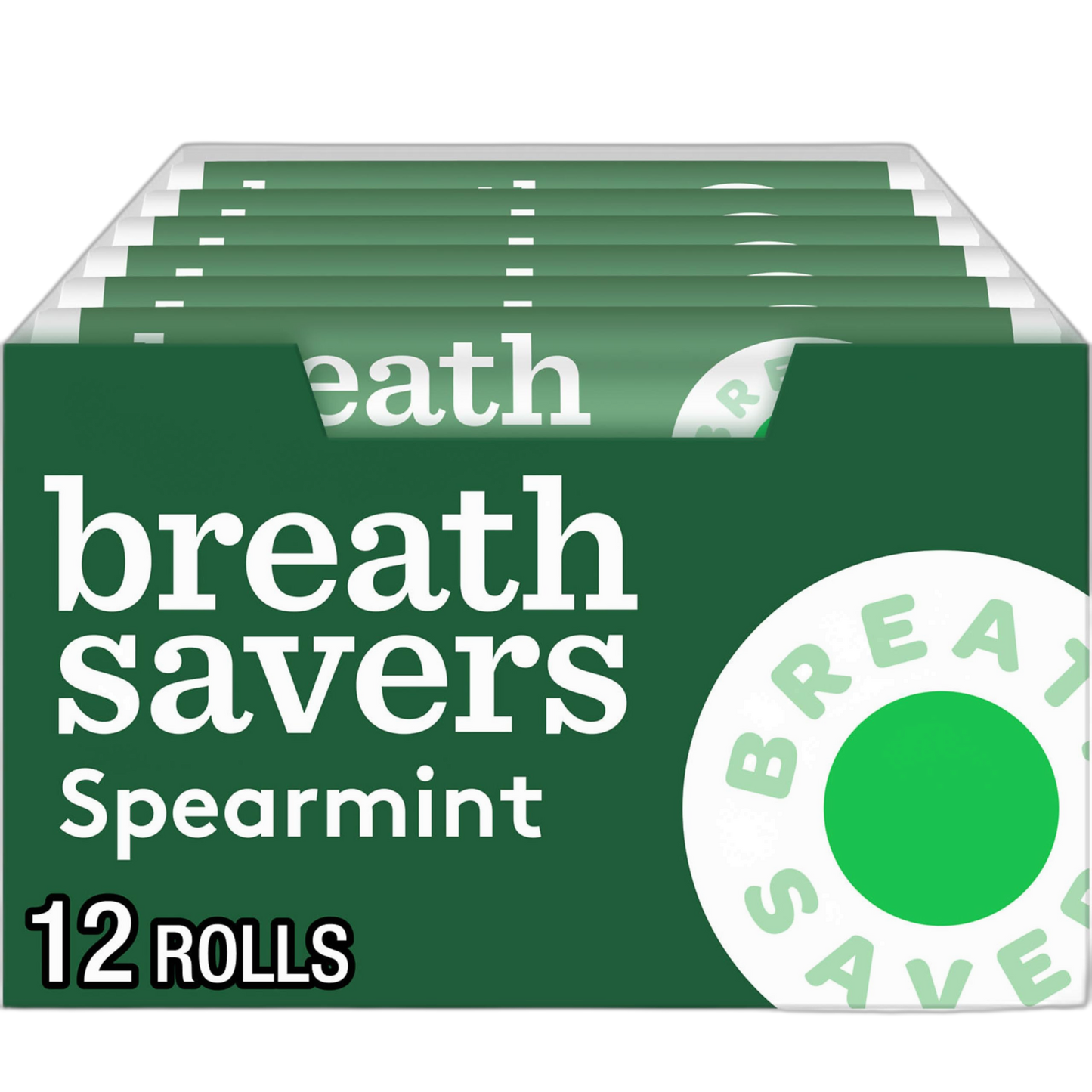 BREATH SAVERS Spearmint Sugar Free Breath Mints Rolls, 0.75 oz (24 Count)