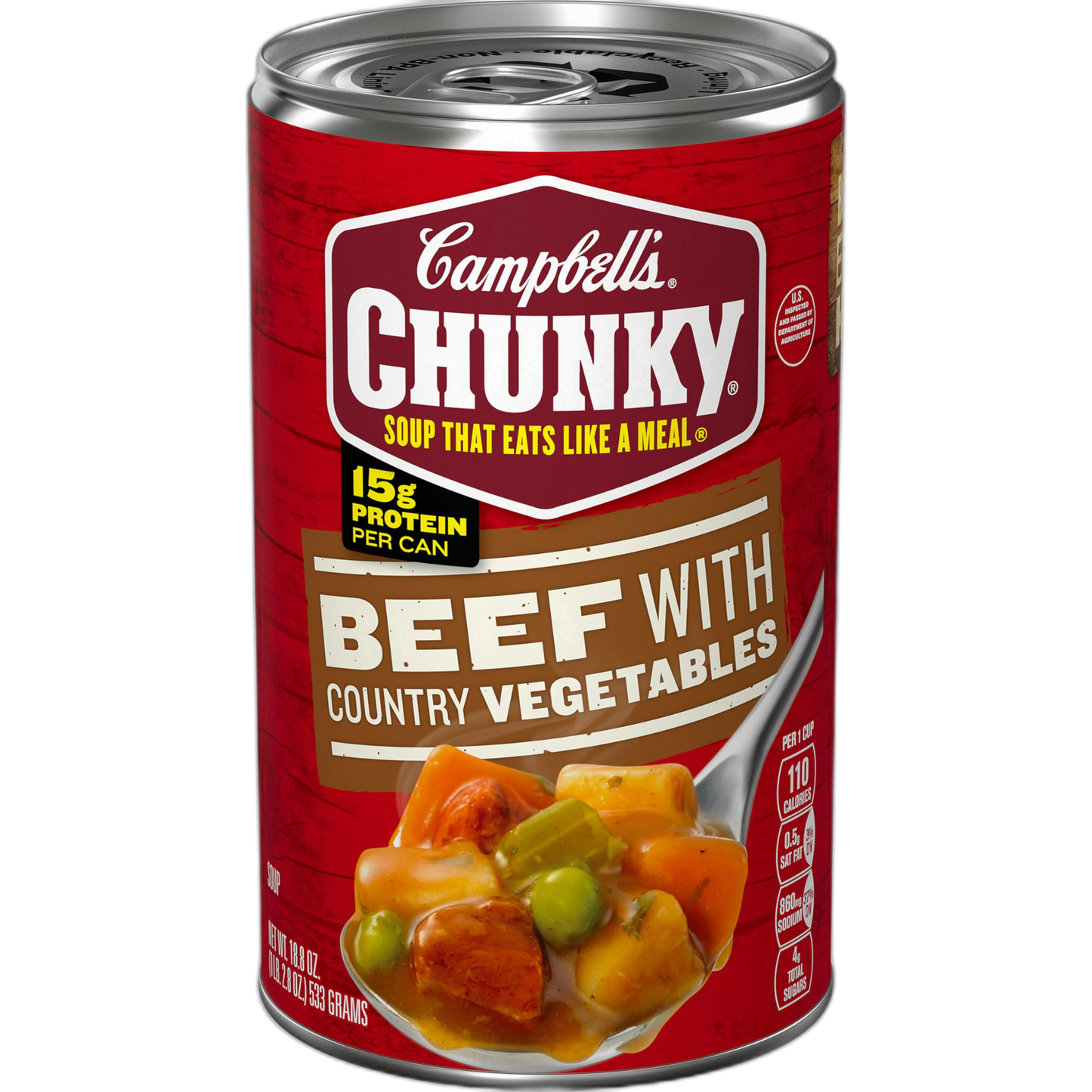 Campbell’s Chunky Soup, Beef Soup with Country Vegetables, 18.8 Oz Can