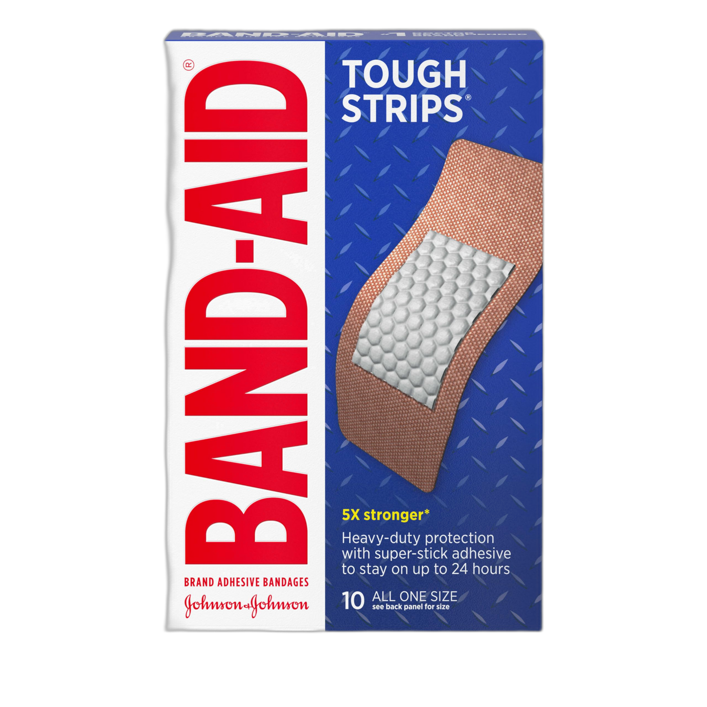 Band-Aid Brand Tough Strips Adhesive Bandages for Wound Care, Durable Protection for Minor Cuts and Scrapes, Extra Large Size, 10 ct