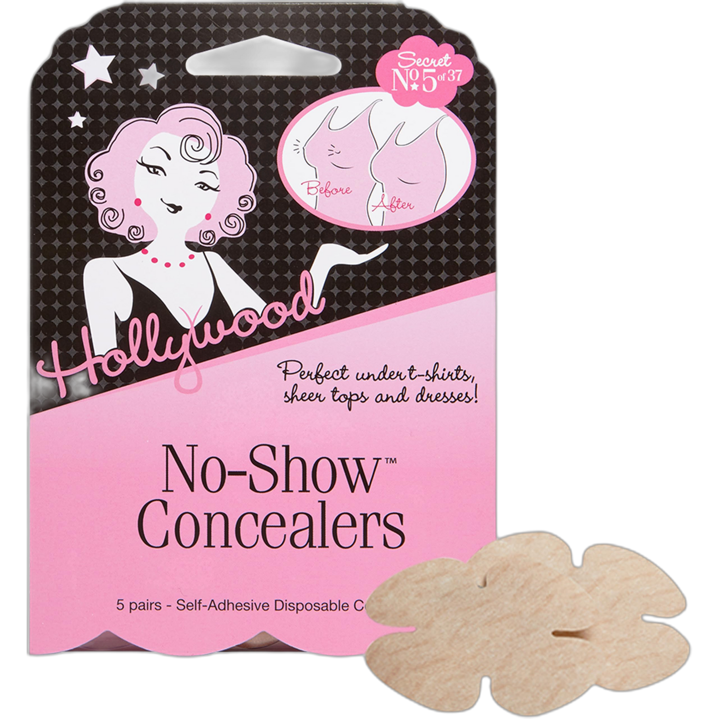 Hollywood Fashion Secrets No-Show Petal Concealers, Lightweight & Disposable Bra Alternative, 10 Pack