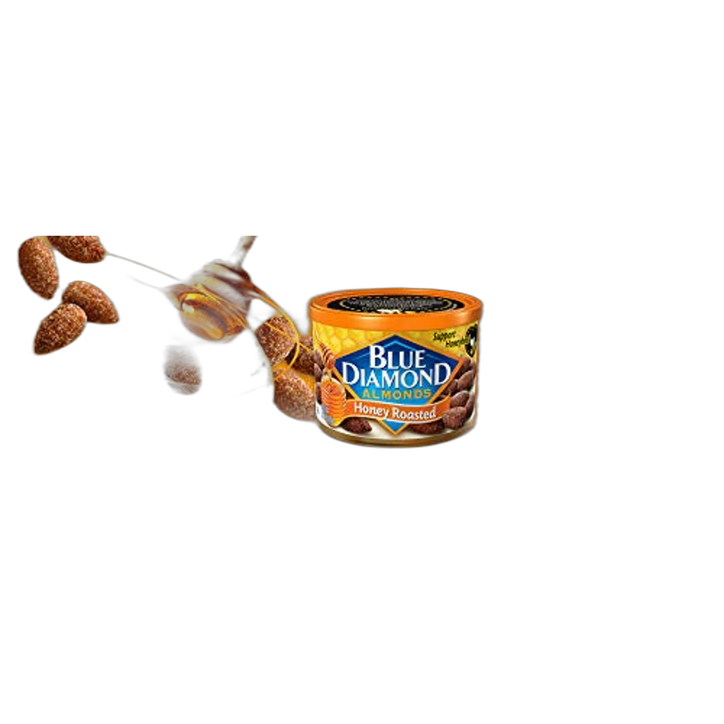 Blue Diamond Almonds Honey Roasted Snack Nuts, 6 Oz Resealable Cans (Pack of 12)