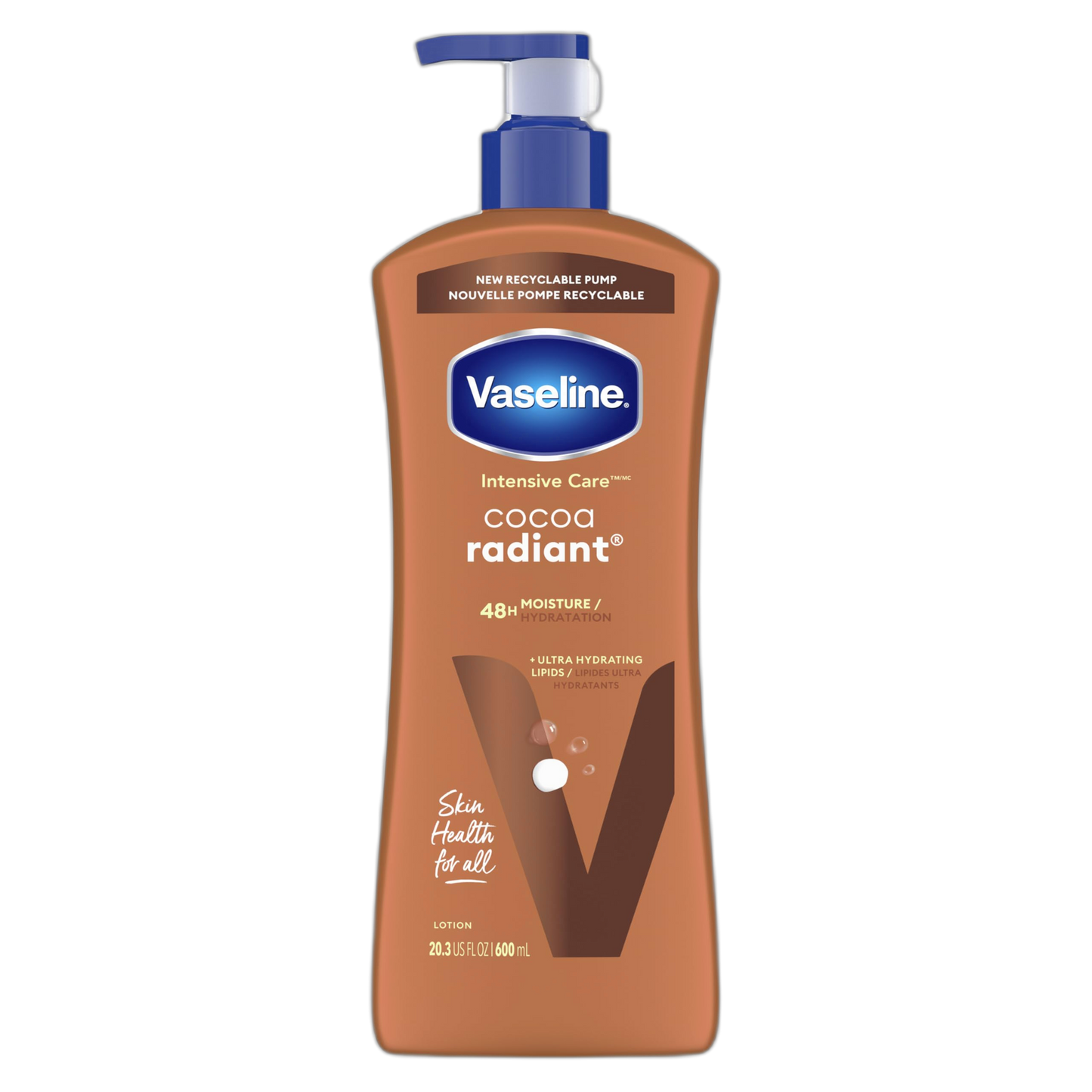 Vaseline Intensive Care Body Lotion Cocoa Radiant for Dry Skin Lotion Made with Ultra-Hydrating Lipids and Pure Cocoa Butter for a Long-Lasting, Radiant Glow 20.3 oz
