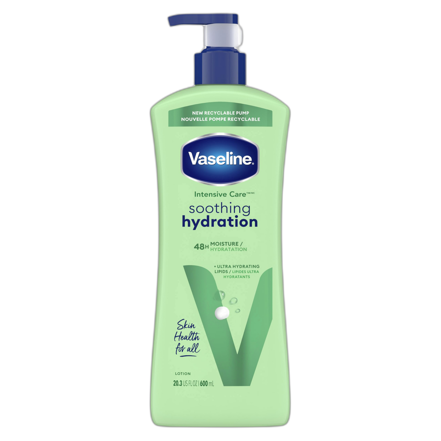 Vaseline Intensive Care Body Lotion Soothing Hydration for Dry Skin with Ultra-Hydrating Lipids + 1% Aloe Vera Extract to Refresh Dehydrated Skin 20.3 oz