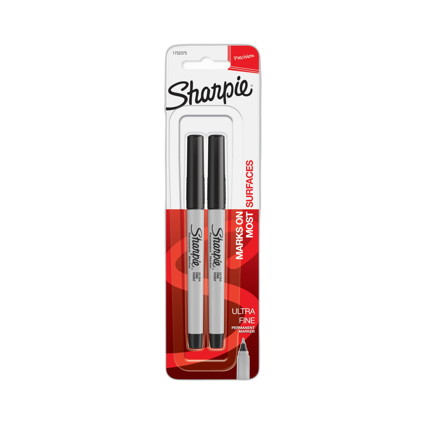 Sharpie 37161PP Permanent Markers, Ultra Fine Point, Black, 2 Count