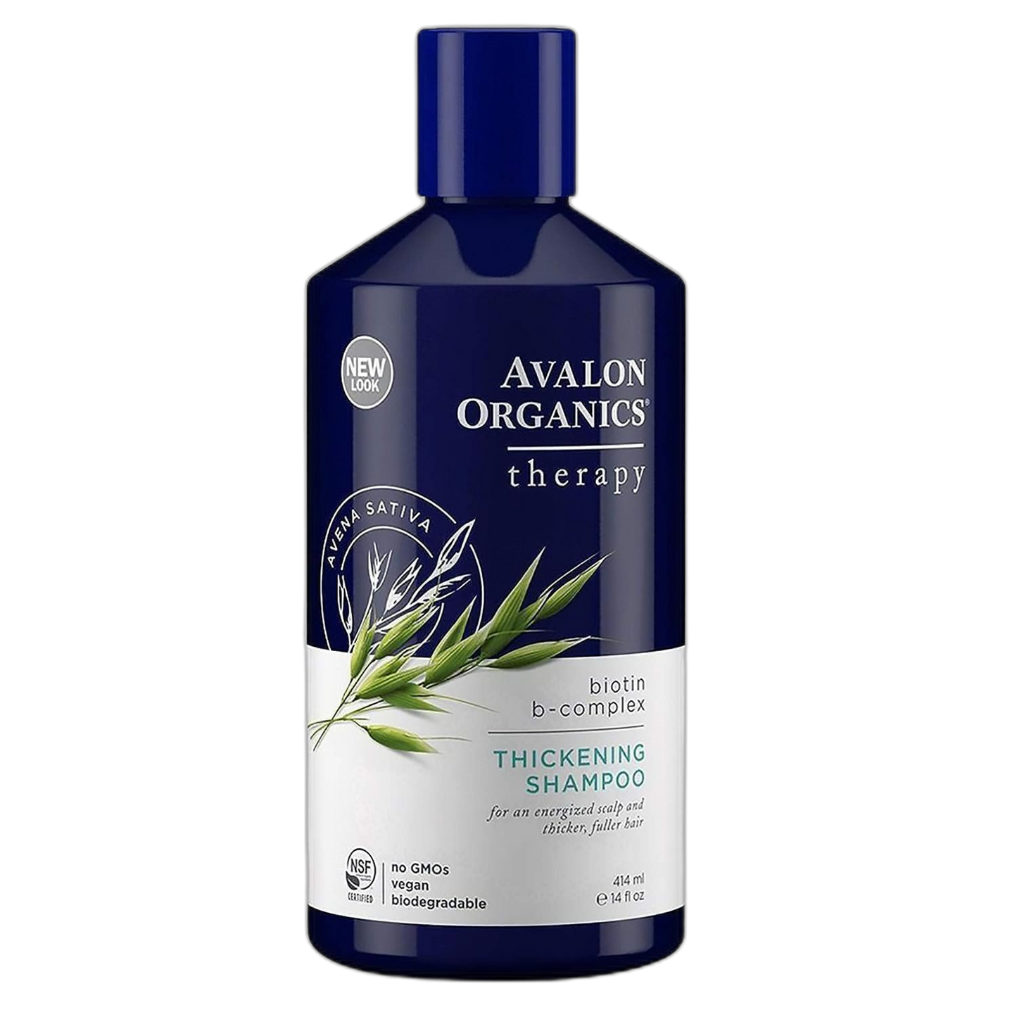 Avalon Organics Biotin Shampoo - Therapy B-Complex Thickening Shampoo for an Energized Scalp & Fuller, Thicker-Looking Hair, 14 Fl Oz