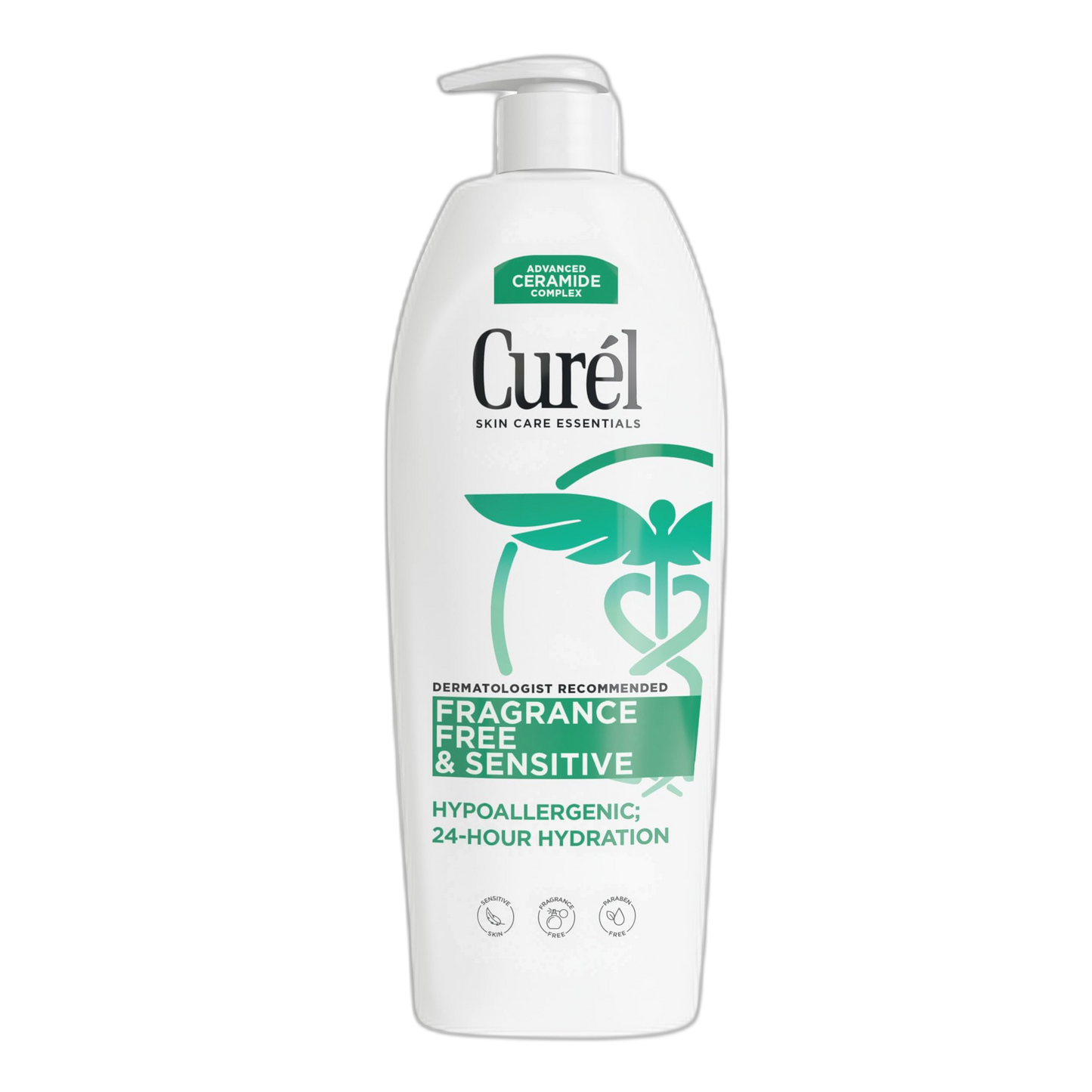 Curel Fragrance Free Comforting Body Lotion, Unscented Dry Skin Moisturizer for Sensitive Skin, with Advanced Ceramide Complex, Repairs Moisture Barrier, 20 oz