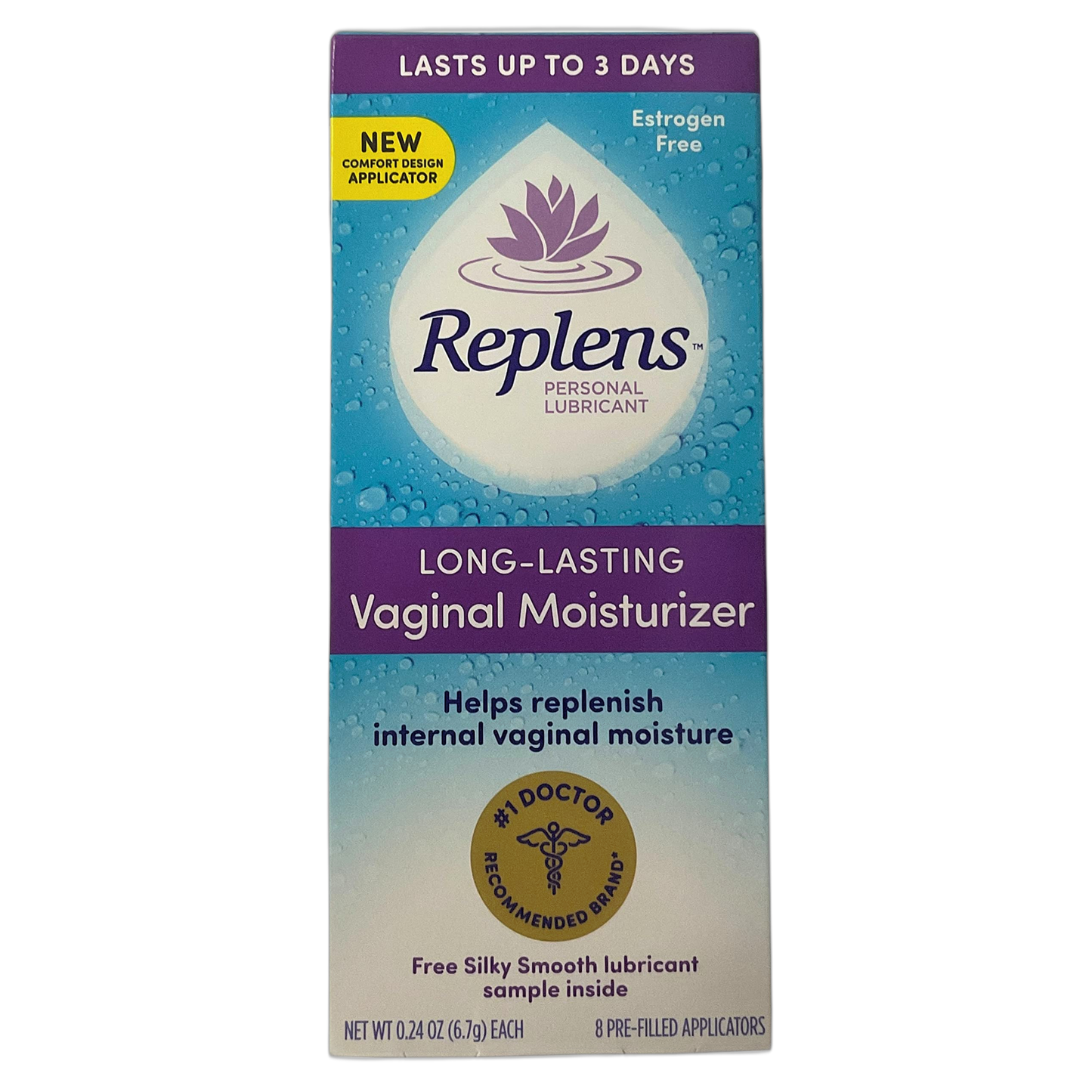 Replens Long-Lasting Vaginal Feminine Moisturizer 8 Prefilled Applicators