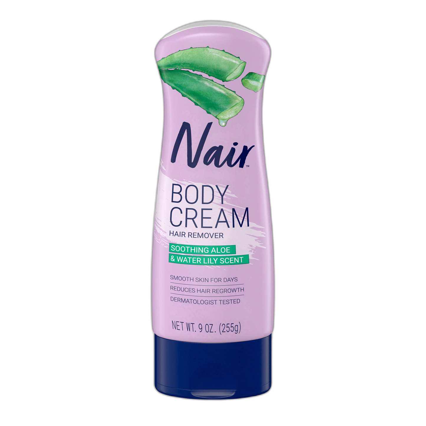 Nair Hair Removal Body Cream With Aloe and Water Lily, Leg and Body Hair Remover, 9 Oz Bottle