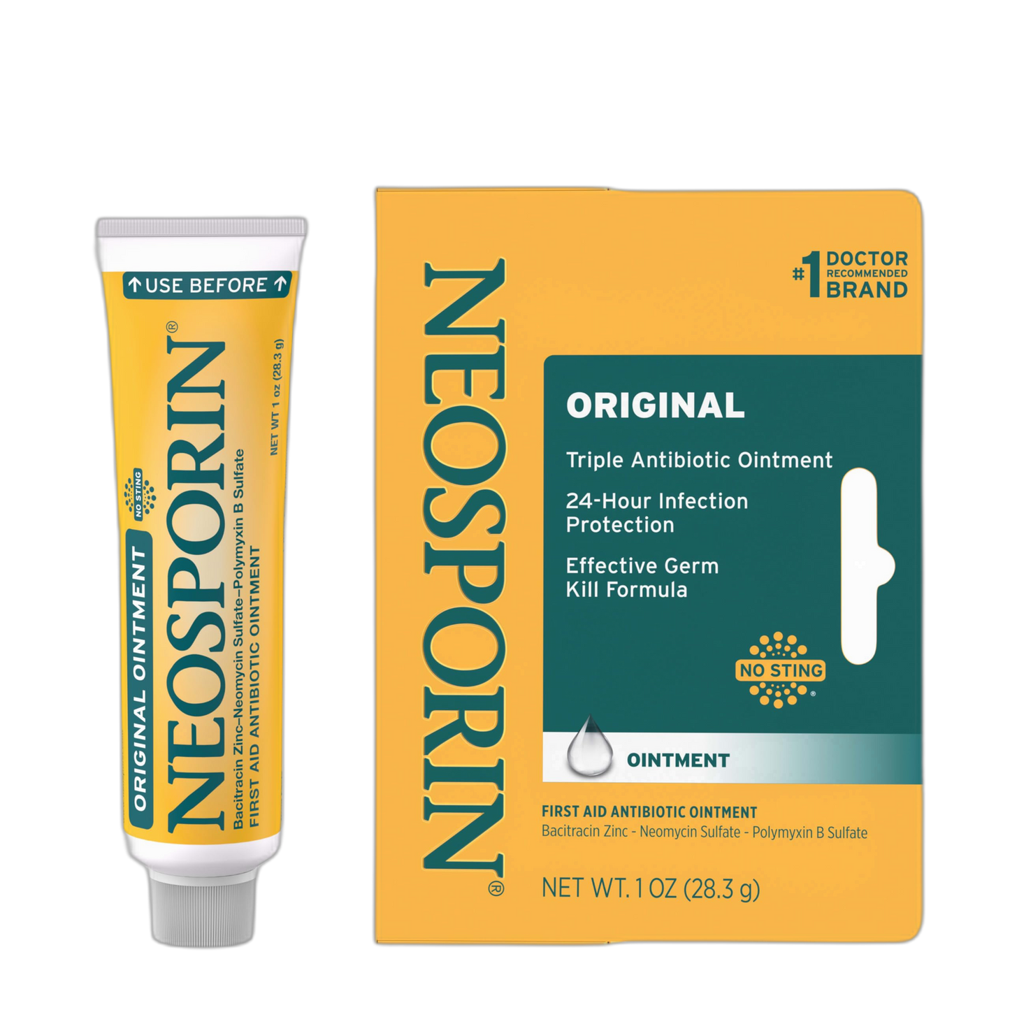 Neosporin Original First Aid Antibiotic Ointment with Bacitracin Zinc For Infection Protection, Wound Care Treatment & Scar Appearance Minimizer for Minor Cuts, Scrapes and Burns, 1 oz