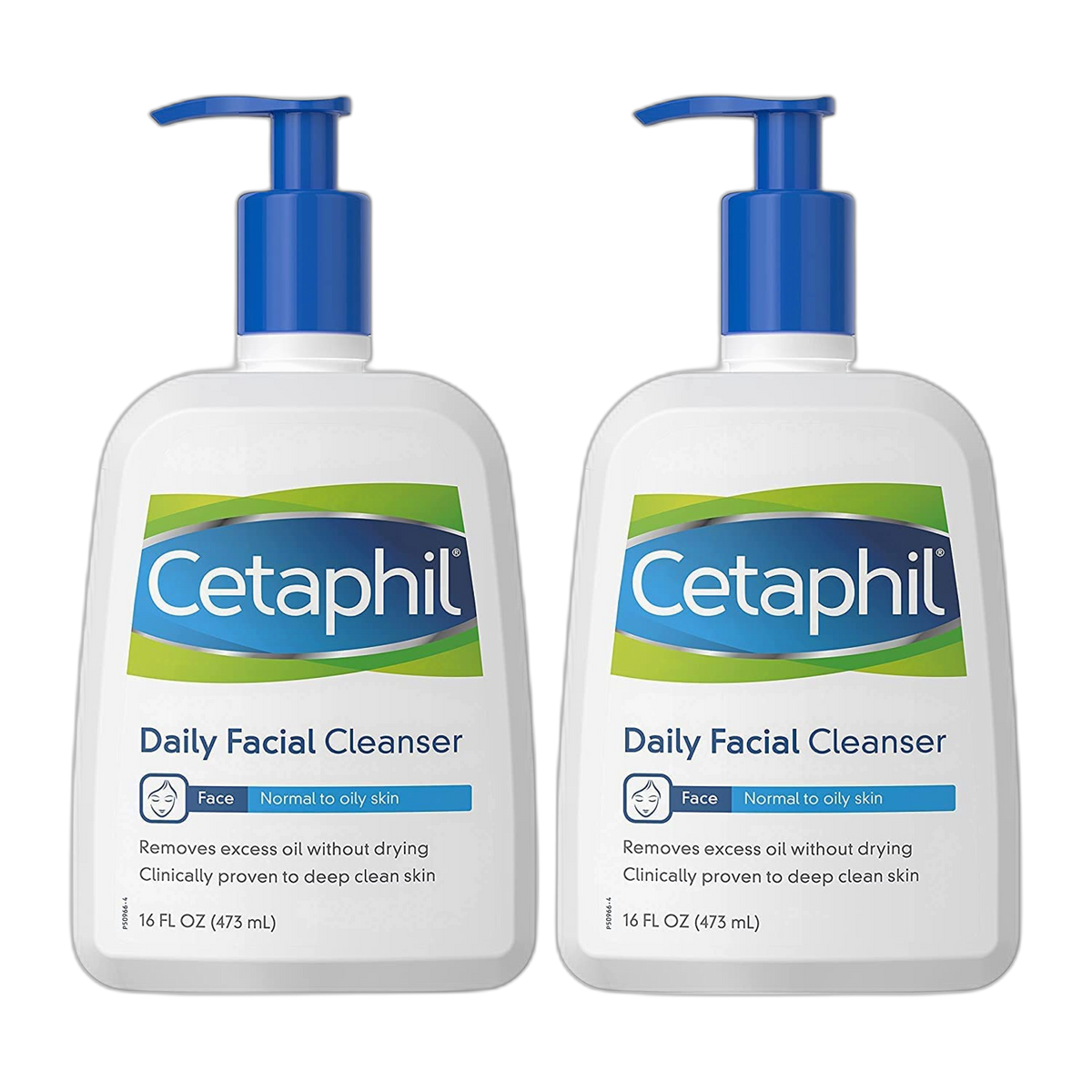 Face Wash by Cetaphil, Daily Facial Cleanser for Combination to Oily Sensitive Skin, 16 Ounce Pack of 2, Gentle Foaming Deep Clean Without Stripping