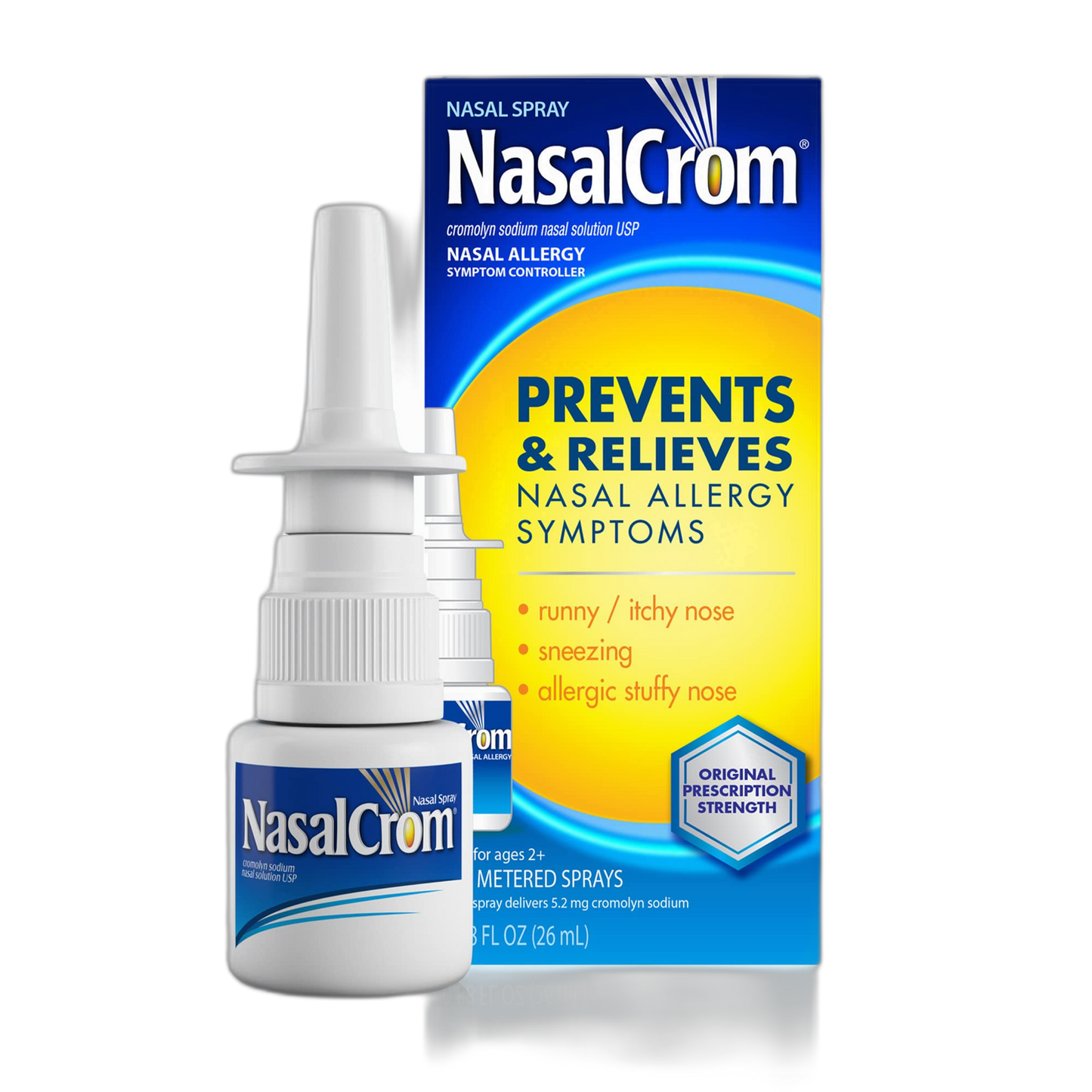 NasalCrom Nasal Spray Allergy Symptom Controller | 200 Sprays | .88 FL OZ