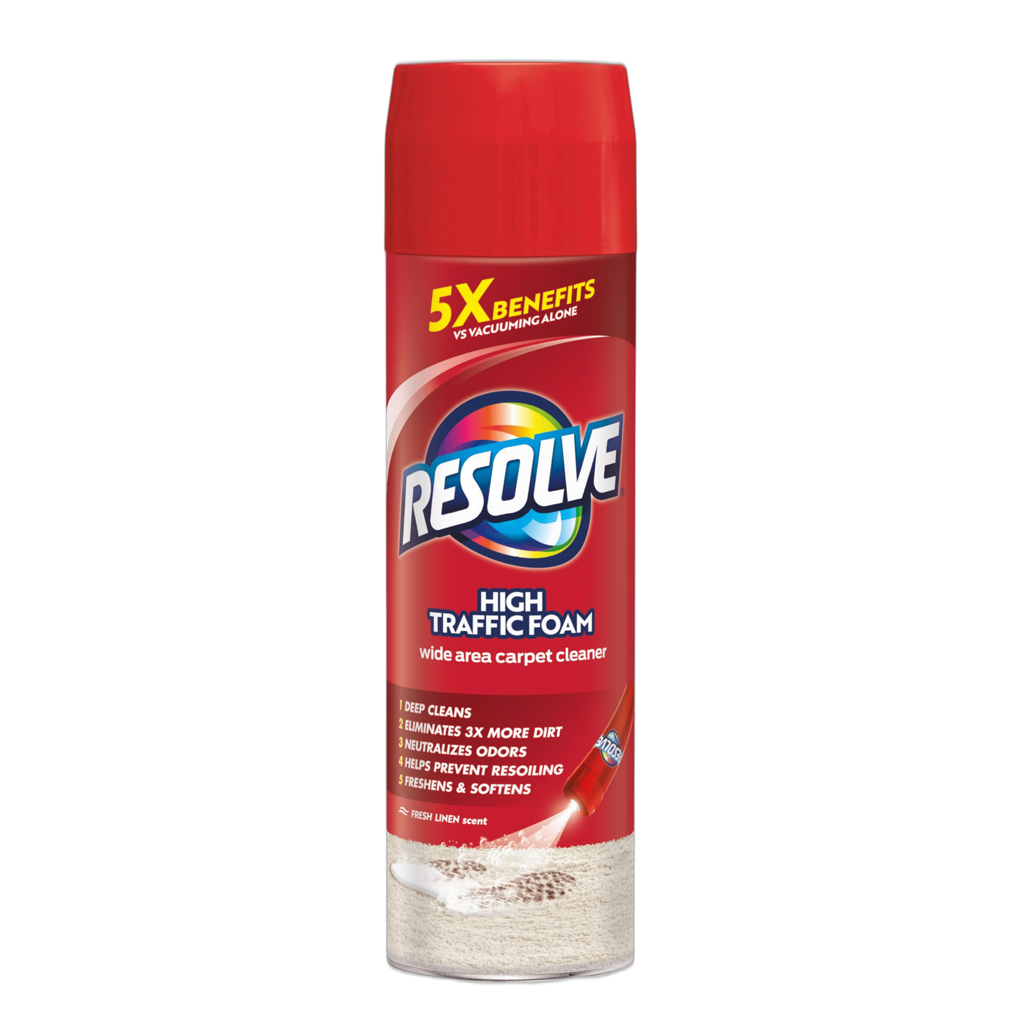 Resolve High Traffic Carpet Foam Cleaner, Carpet Cleaner, Cleans Freshens Softens & Removes Stains, 22 oz Can