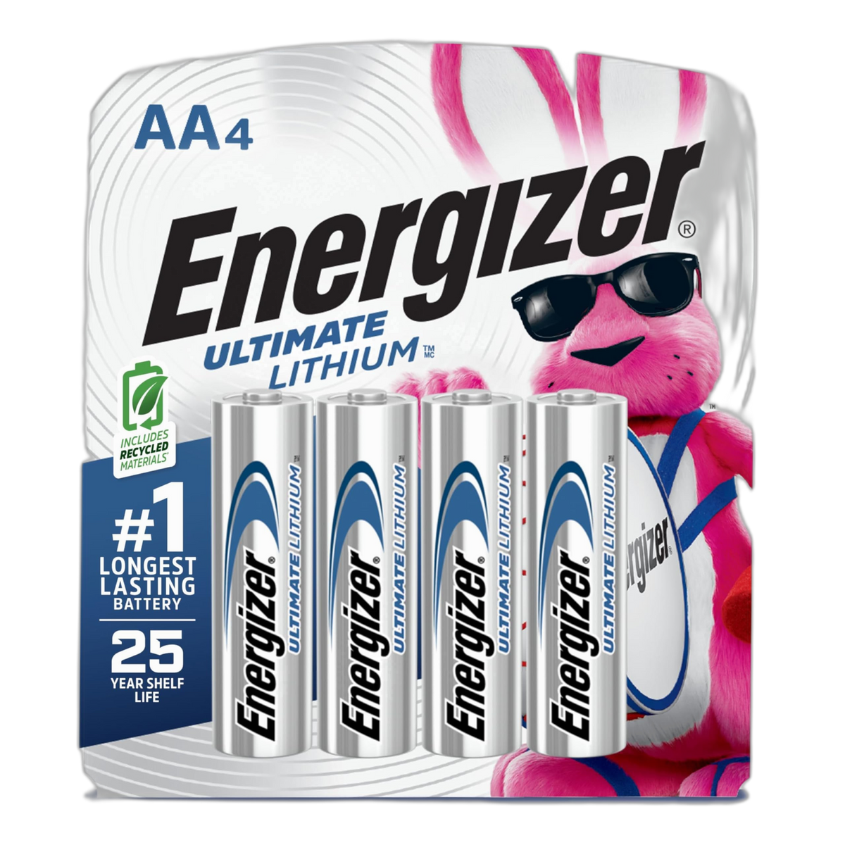 Energizer Ultimate Lithium AA Batteries (4 Pack), 1.5V Lithium Double A Batteries