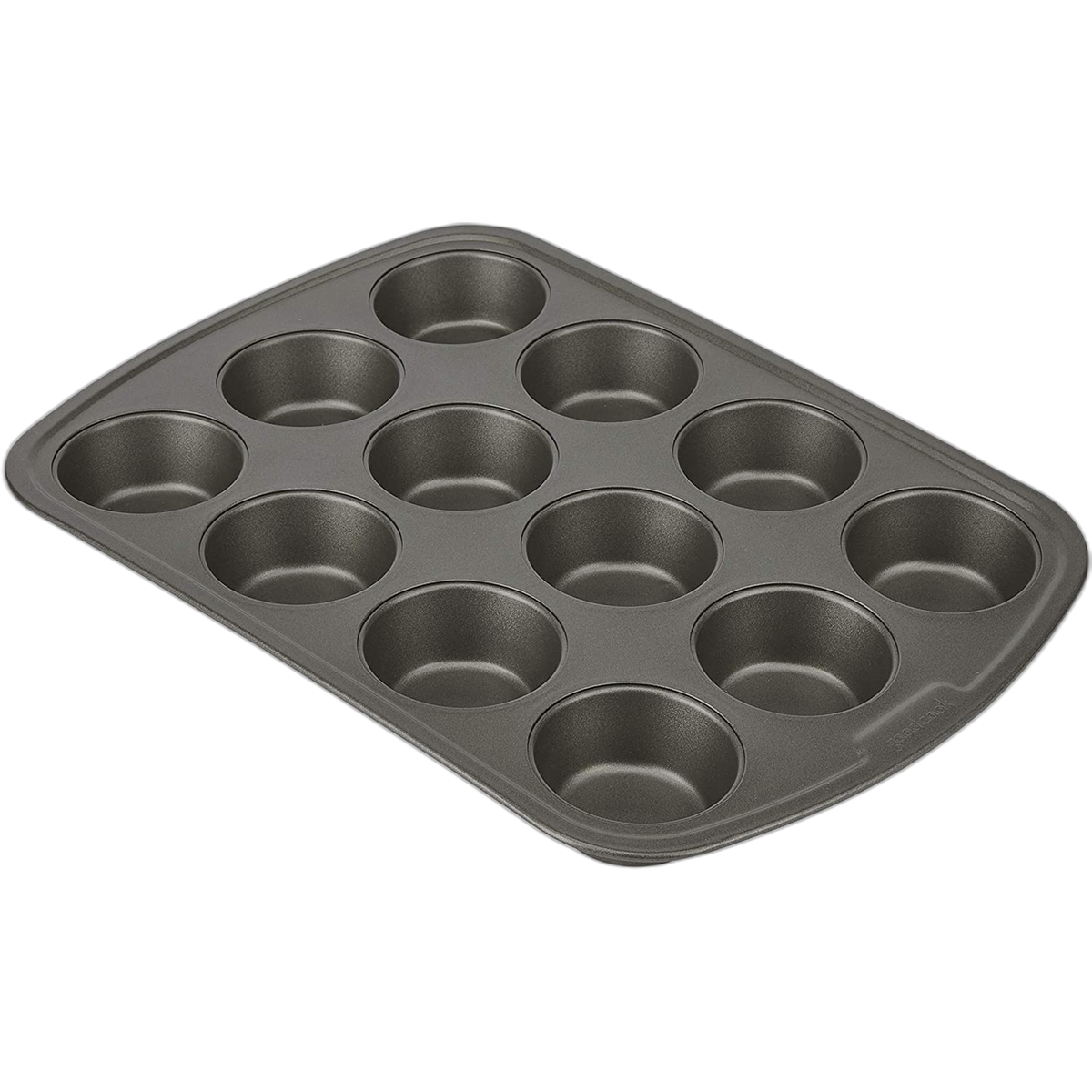 GoodCook Everyday Nonstick Steel Muffin Pan, 12 cup, Gray