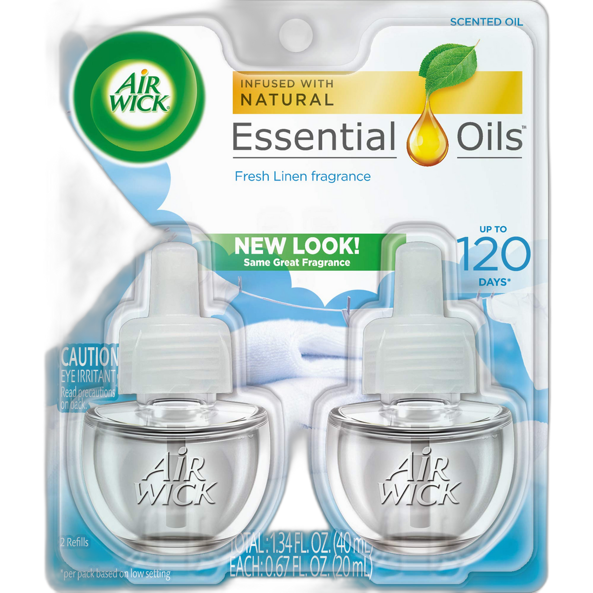 Air Wick Scented Oil Twin Refill, Cool Linen & White Lilac (2X.67) Oz.