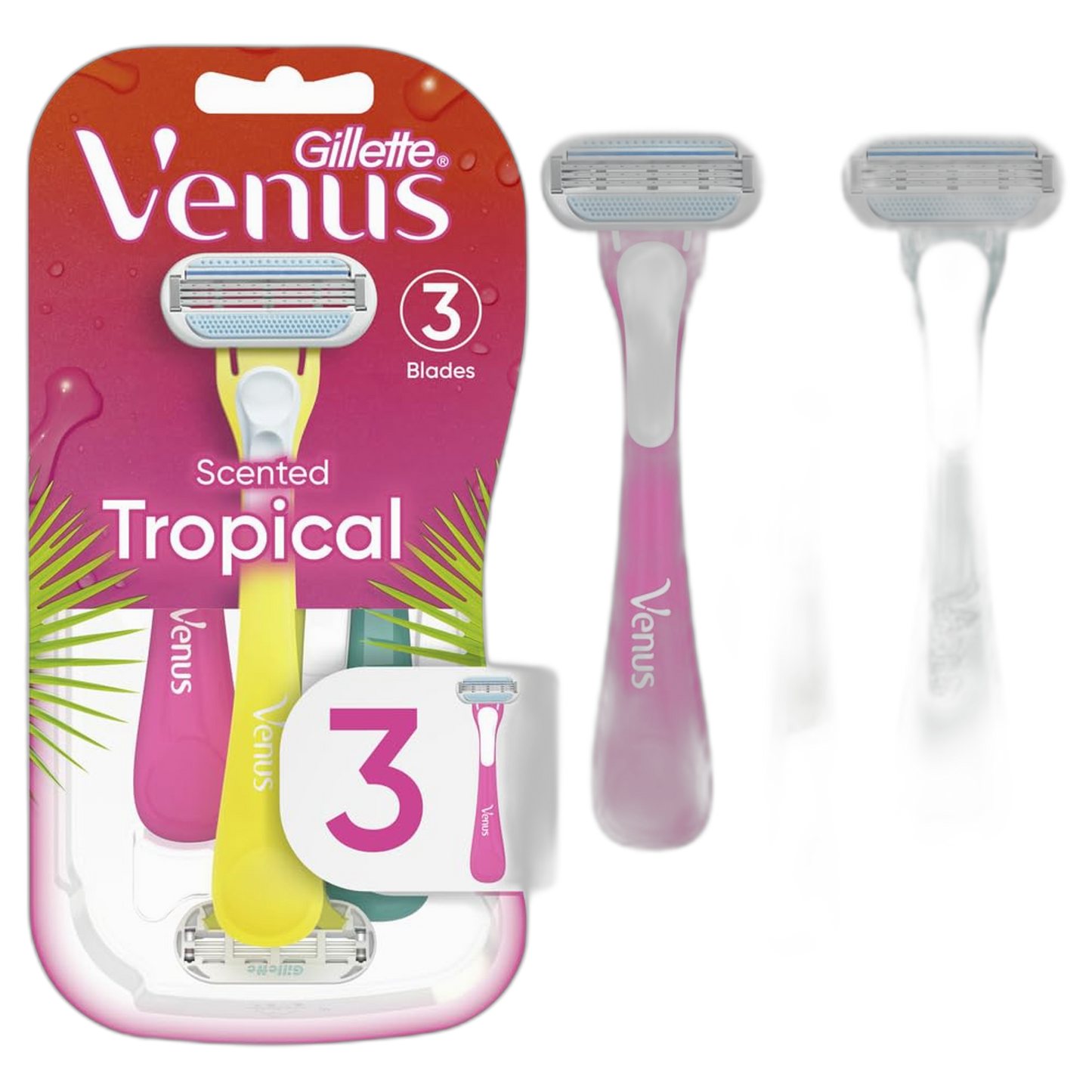 Gillette Venus Tropical Women's Disposable Razor, 3 Count
