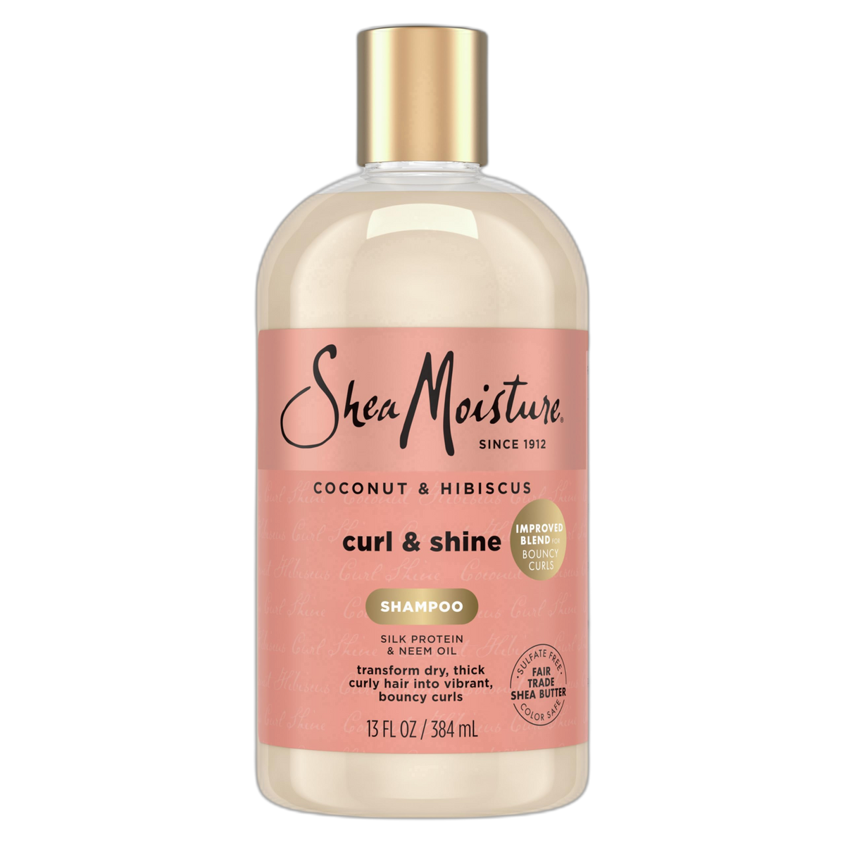 SheaMoisture Curl and Shine Coconut Shampoo Coconut & Hibiscus for Curly Hair Paraben Free Shampoo 13 oz