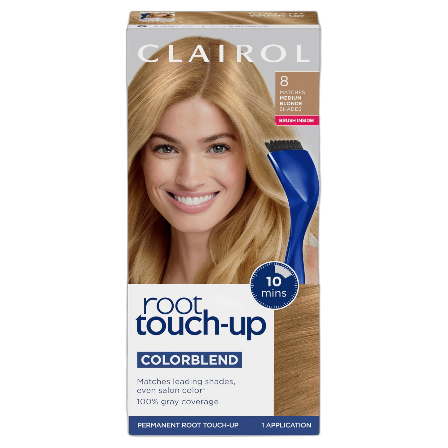 Clairol Root Touch-Up by Nice'n Easy Permanent Hair Dye, 8 Medium Blonde Hair Color, Pack of 1