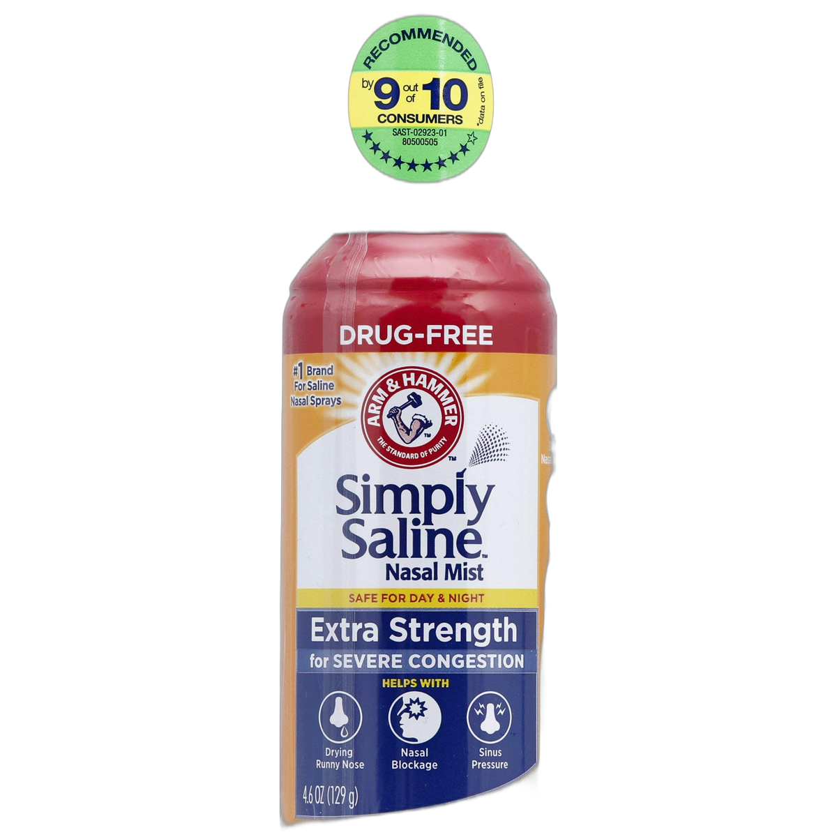 Simply Saline Adult Nasal Mist, Allergy & Sinus Relief, Extra Strength, 4.6 Fl Oz,Multi Color