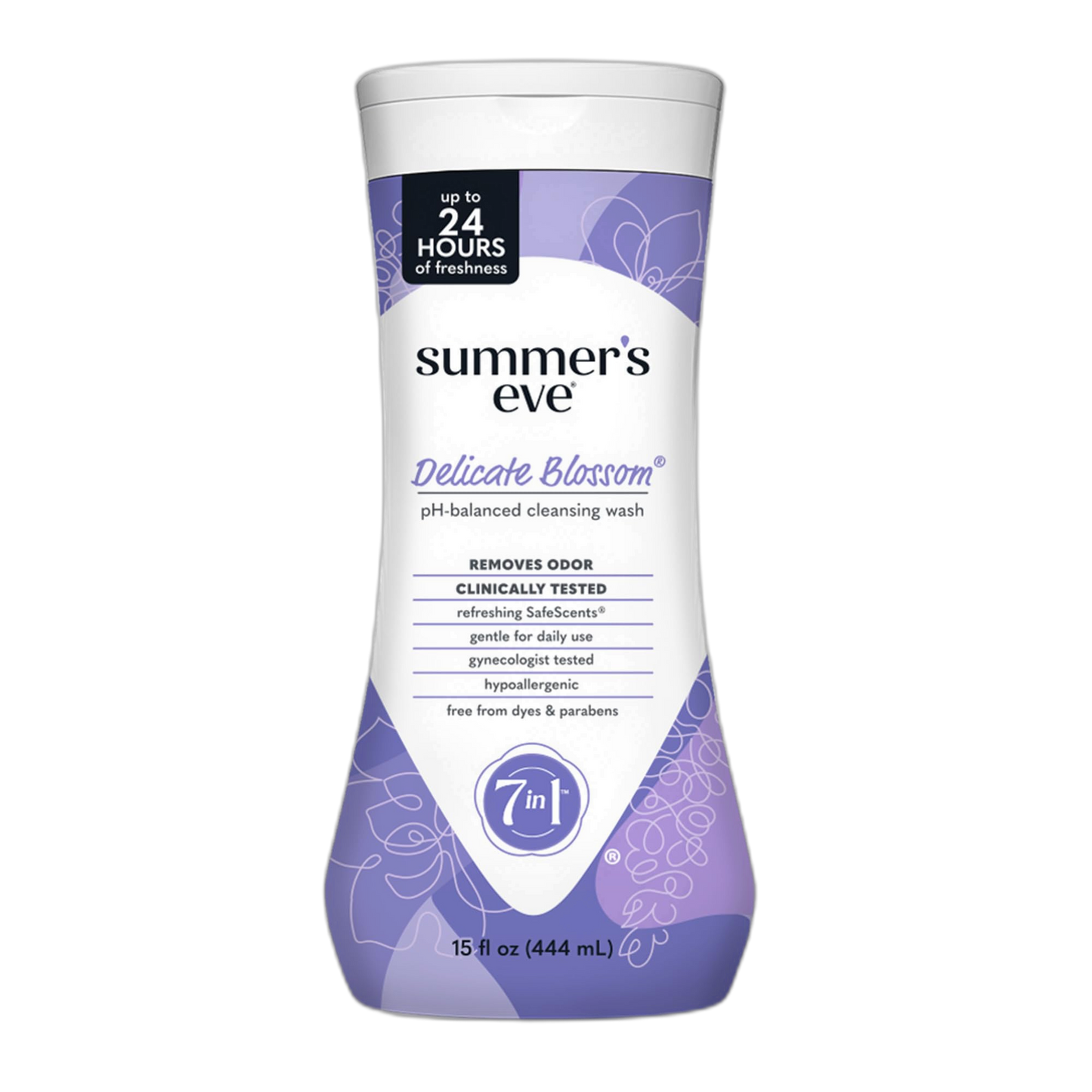 Summer's Eve Delicate Blossom Daily Refreshing All Over Feminine Body Wash, Removes Odor, Feminine Wash pH Balanced, 15 fl oz