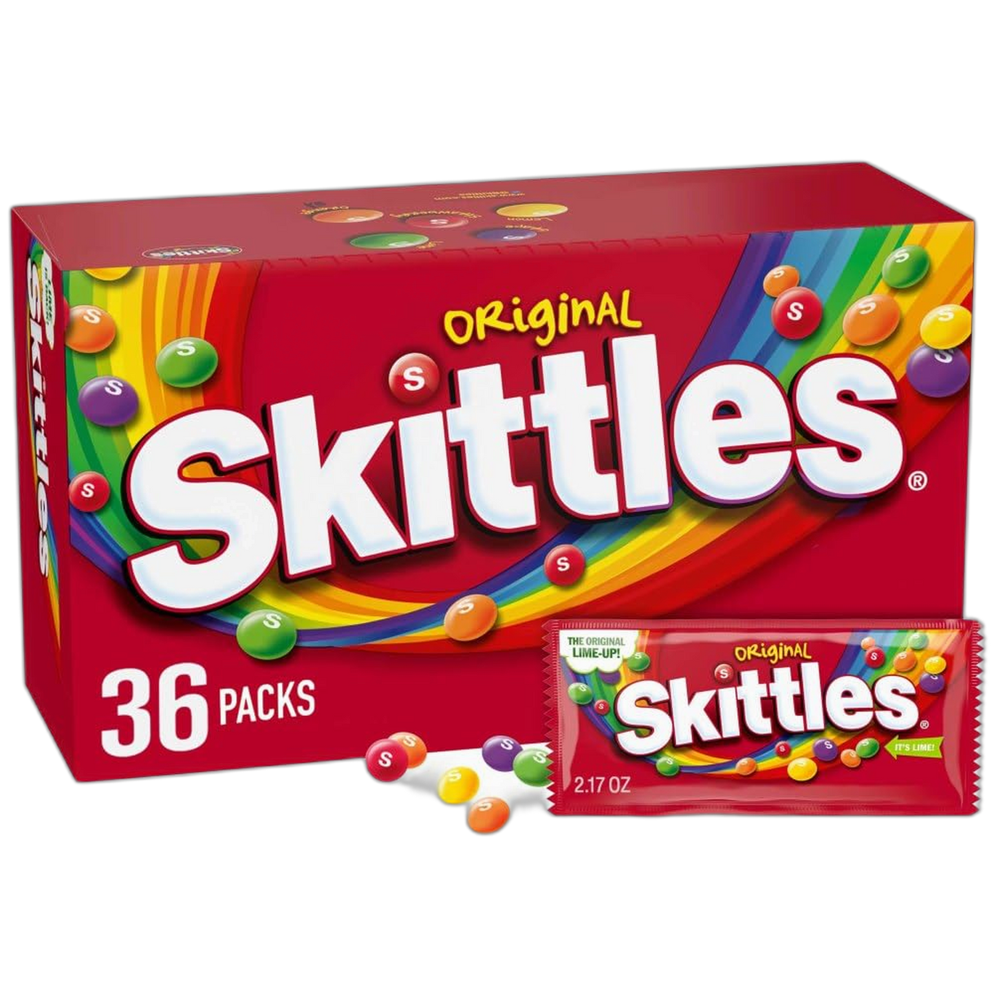SKITTLES Candy, Original 2.17-Ounce, 36 Packs of Individually Wrapped Candy Bulk Box