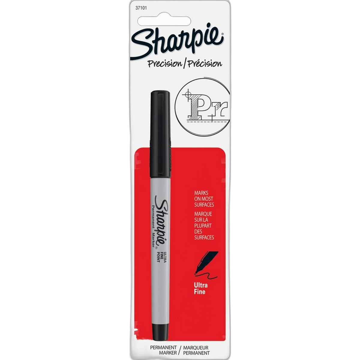 Sharpie 37101PP Black Ultra Fine Point Permanent Marker; Proudly Permanent Ink Marks On Paper, Plastic, Metal and Most Other Surfaces; Intensely Brilliant Colors Create Eye-popping6
