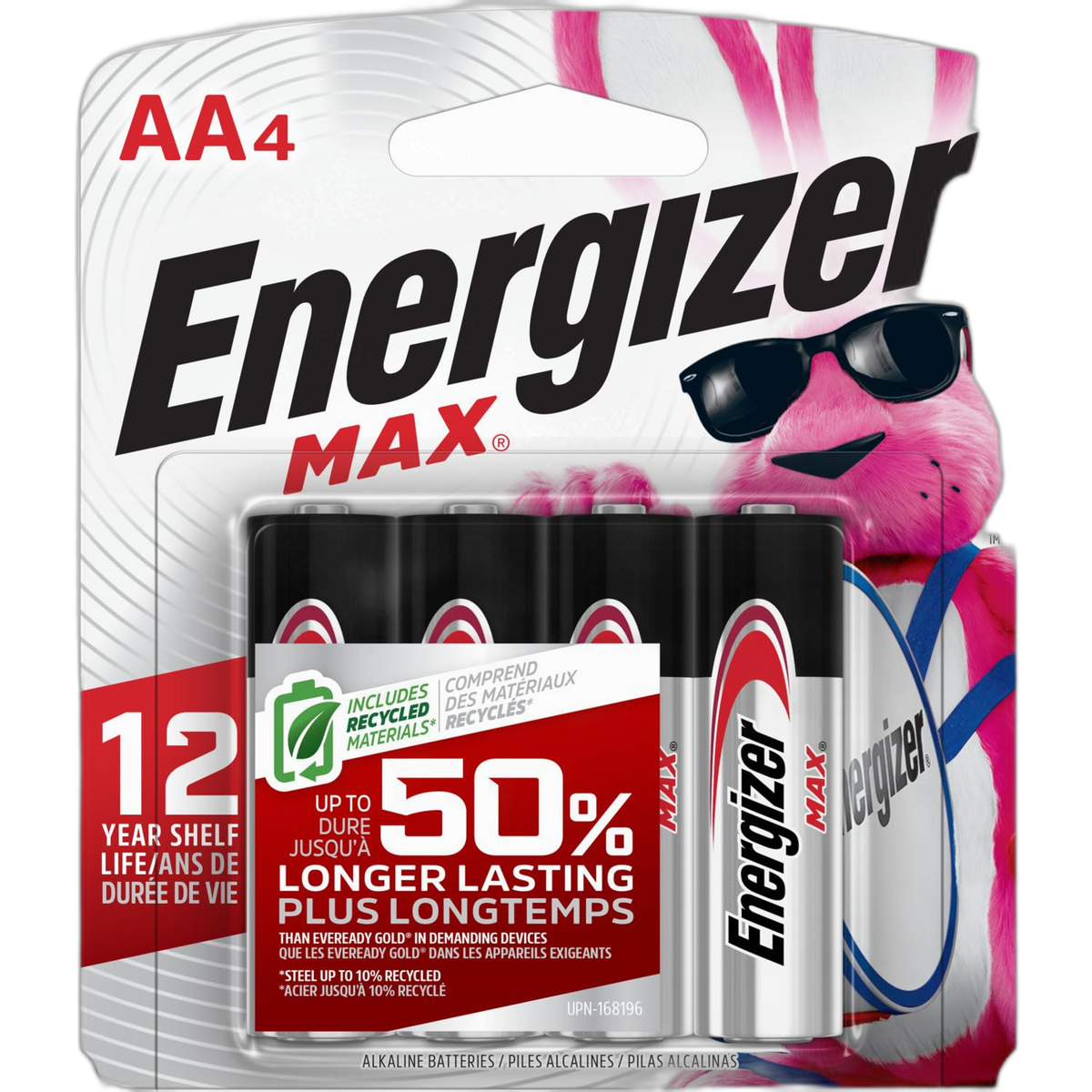 Energizer AA Batteries, MAX Double AA Battery Alkaline, 4 Count