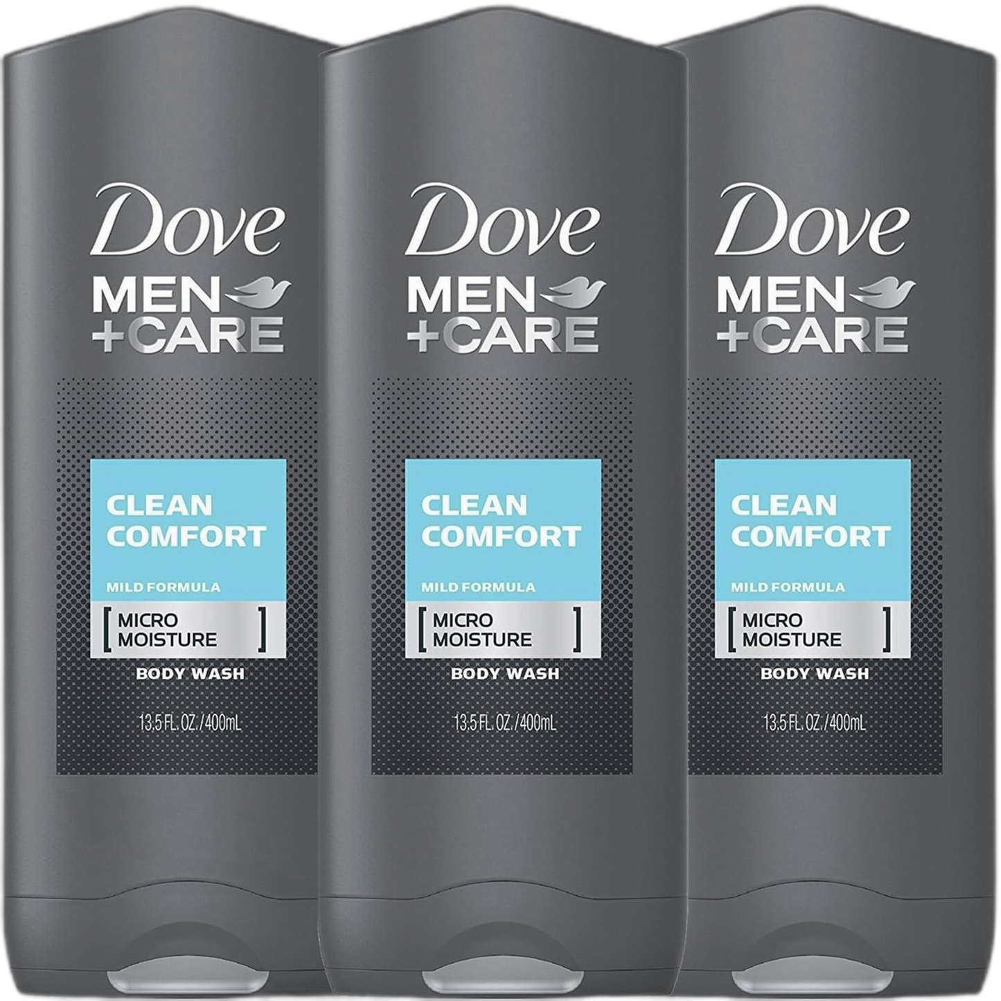 Dove Men + Care Body & Face Wash, Clean Comfort 13.50 Oz (Pack Of 3), 2.16 Lb