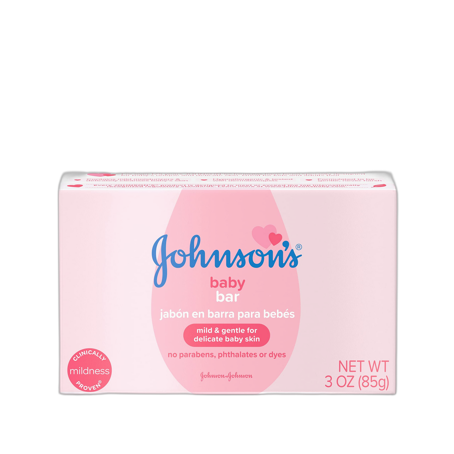 Johnson's Baby Body Soap Bar, Gentle for Baby Bath and Skin Care, Hypoallergenic and Dermatologist Tested, Paraben Free, Phthalate-Free, Dye-Free, 3 oz (Pack of 6)