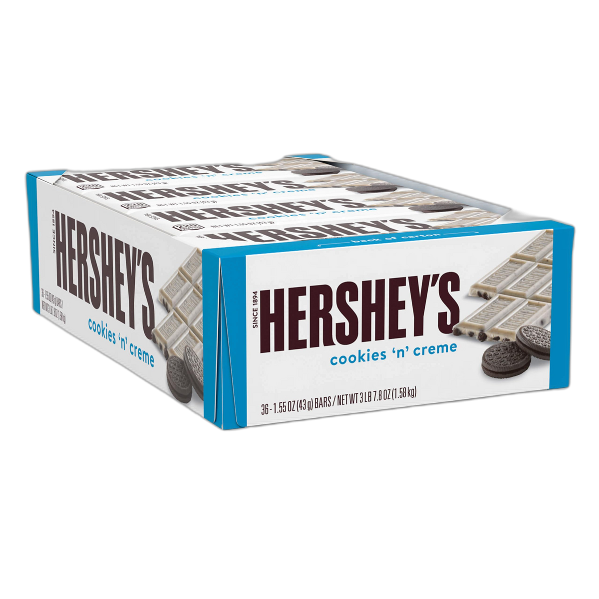 HERSHEY'S Cookies 'n' Creme Candy Bars, 1.55 oz (36 Count)