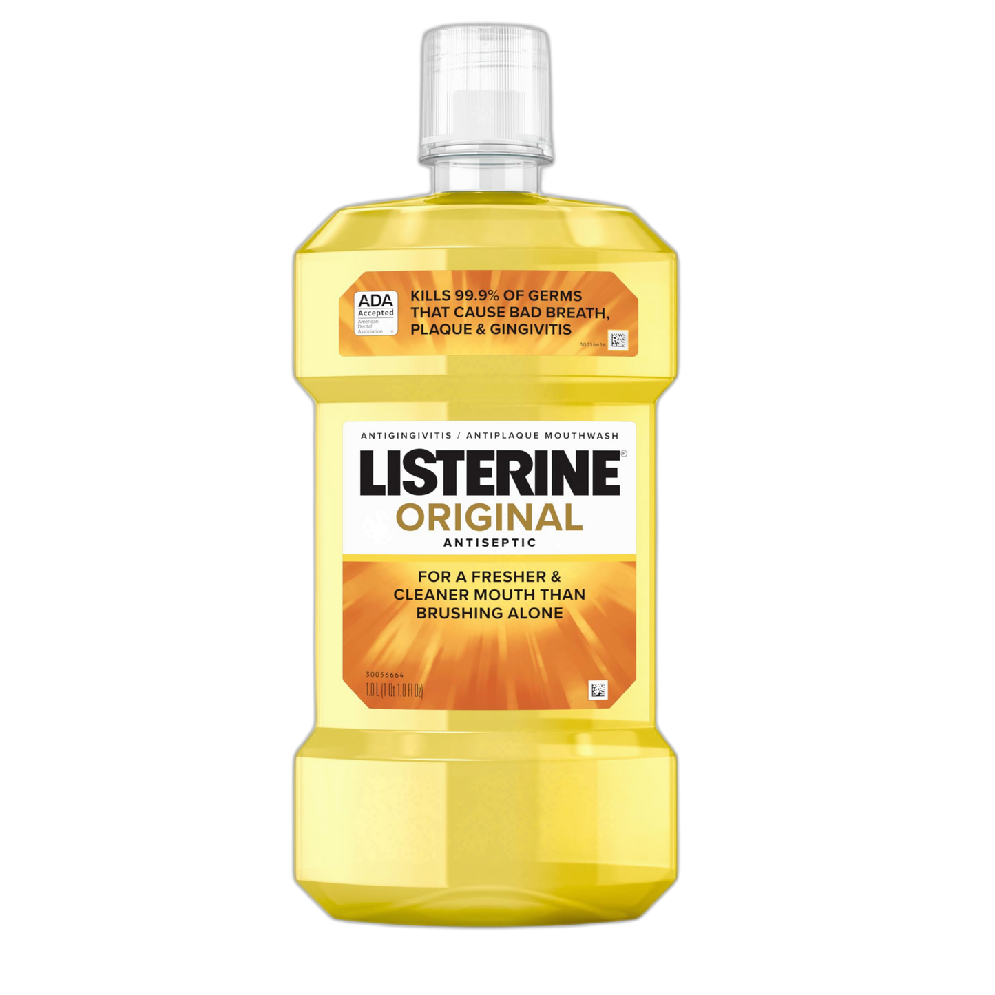 Listerine Original Antiseptic Oral Care Mouthwash to Kill 99% of Germs That Cause Bad Breath, Plaque and Gingivitis, ADA-Accepted Mouthwash, Original Flavored Oral Rinse, 1 L