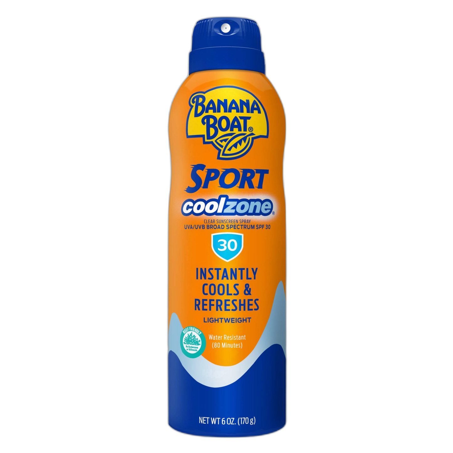 Banana Boat Sport Cool Zone SPF 30 Sunscreen Spray, 6oz | Sport Sunscreen Spray SPF 30, Clear Sunscreen Spray, Banana Boat Sunscreen Spray SPF 30, Oxybenzone Free Sunscreen, 6oz
