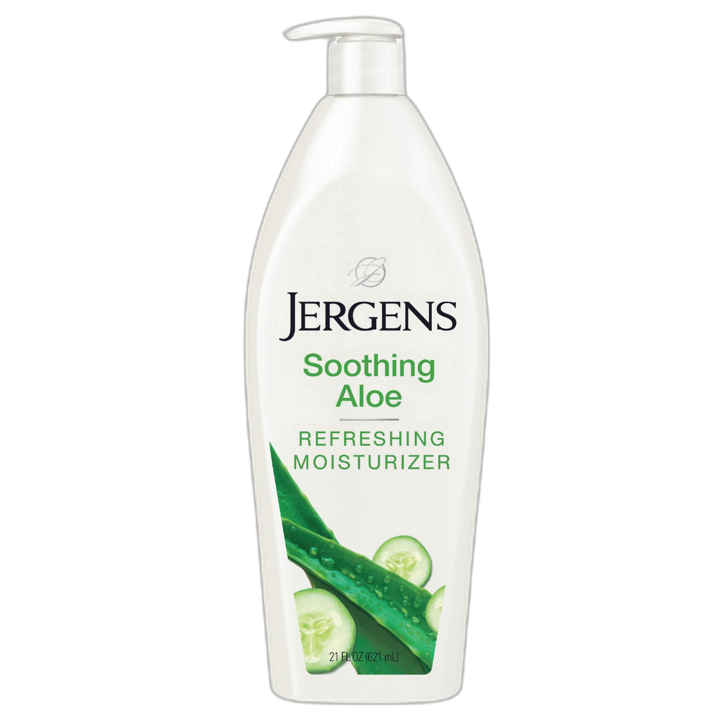Jergens Soothing Aloe Body Lotion, Aloe Vera Body and Hand Moisturizer, Illuminating Hydralucence Blend, with Cucumber Extract, Dermatologist Tested, 21 Oz