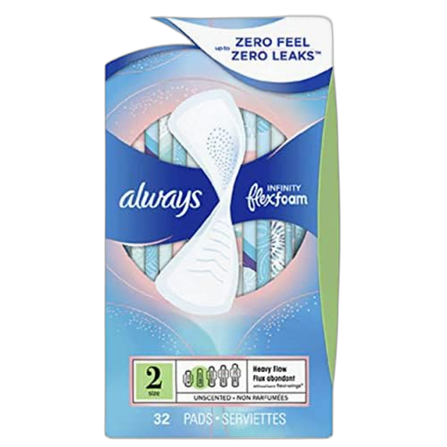 Always Infinity Pads - Heavy Flow without Wings Unscented , 32 Count (Pack of 1)