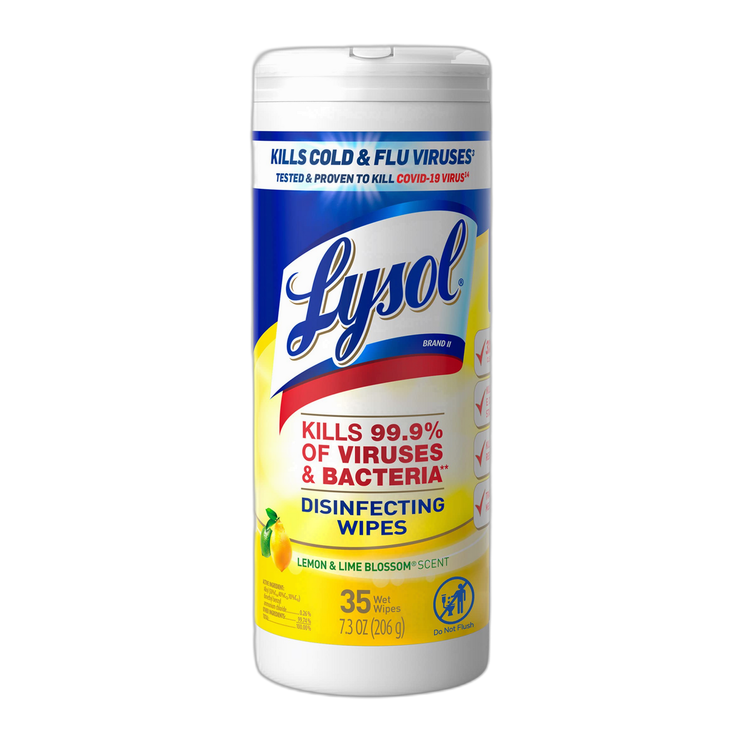 Lysol Disinfectant Wipes, For Disinfecting, Deodorizing, and Cleaning, Lemon & Lime Blossom, 35ct
