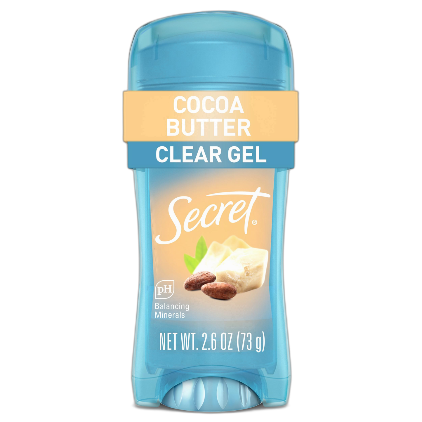 Secret Fresh Antiperspirant Deodorant for Women, 72hr Breathable Sweat & Odor Protection, Instant Freshness & Gentle, PH Balancing Minerals, Clear Gel, Cocoa Butter Scent, 2.6 oz