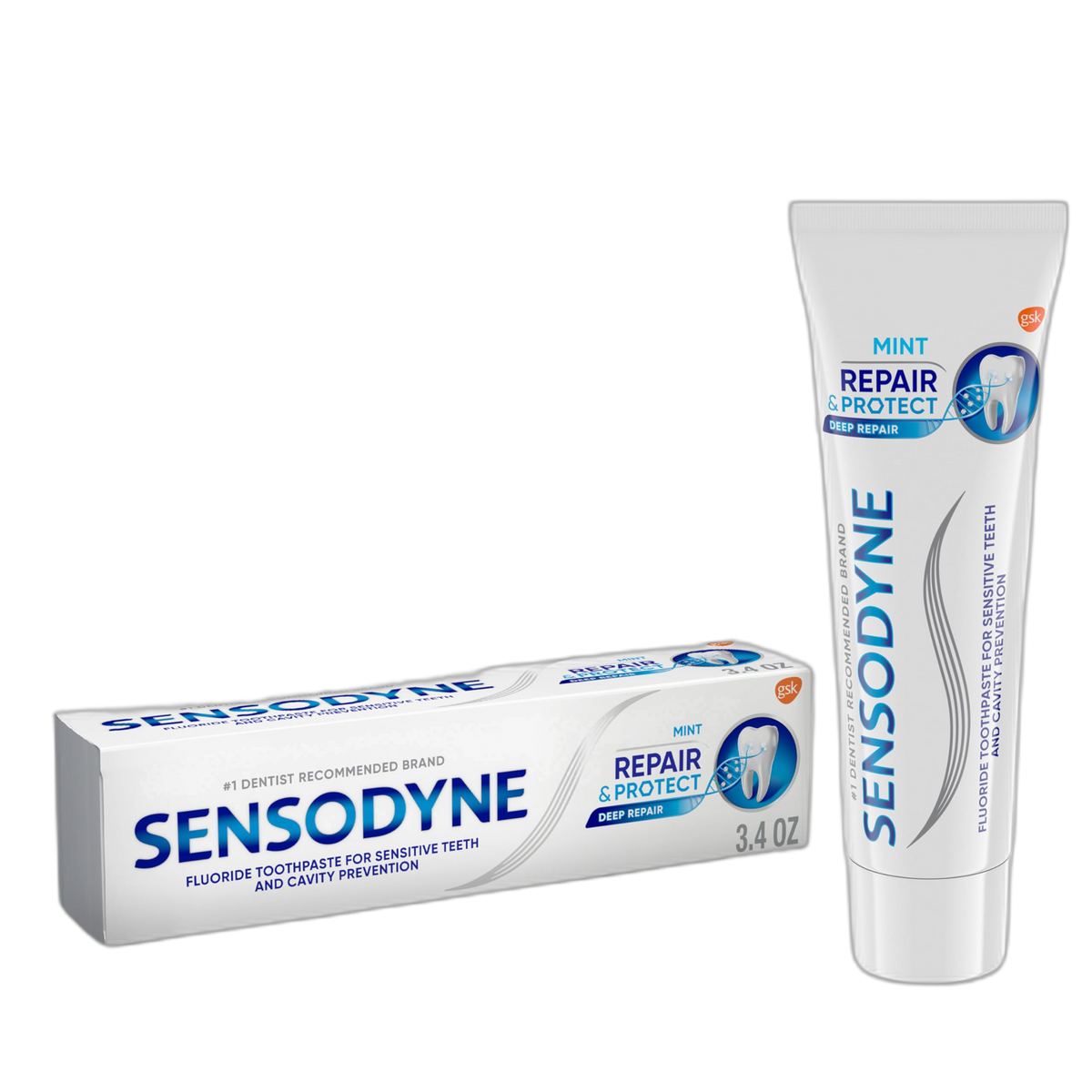 Sensodyne Repair and Protect Mint Toothpaste, Toothpaste for Sensitive Teeth and Cavity Prevention, 3.4 oz