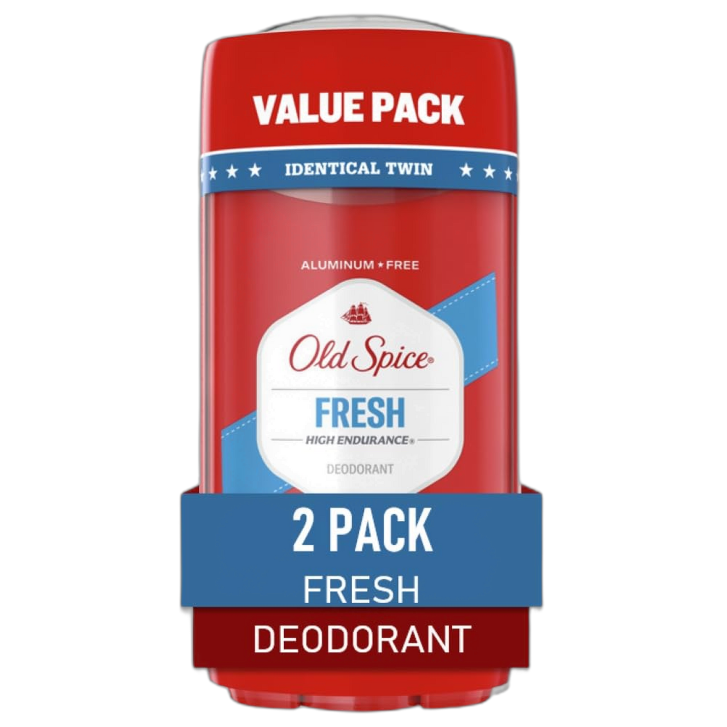 Old Spice Aluminum Free Deodorant For Men, High Endurance, 24/7 Sweat Defense & Odor Protection, 24/7 Freshness & Lasting Scent, Fresh Scent, 3.0 oz (Pack of 2)