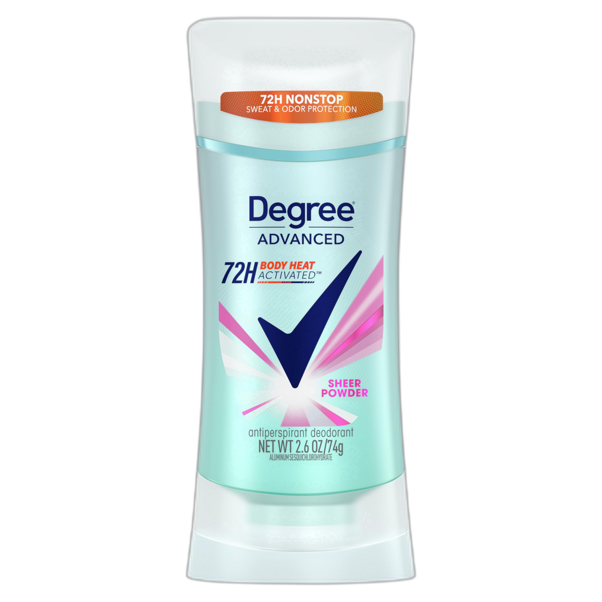 Degree Advanced Protection Antiperspirant Deodorant Sheer Powder for 72-Hour Sweat & Odor Control for Women, with Body Heat Activated Technology, 2.6 oz