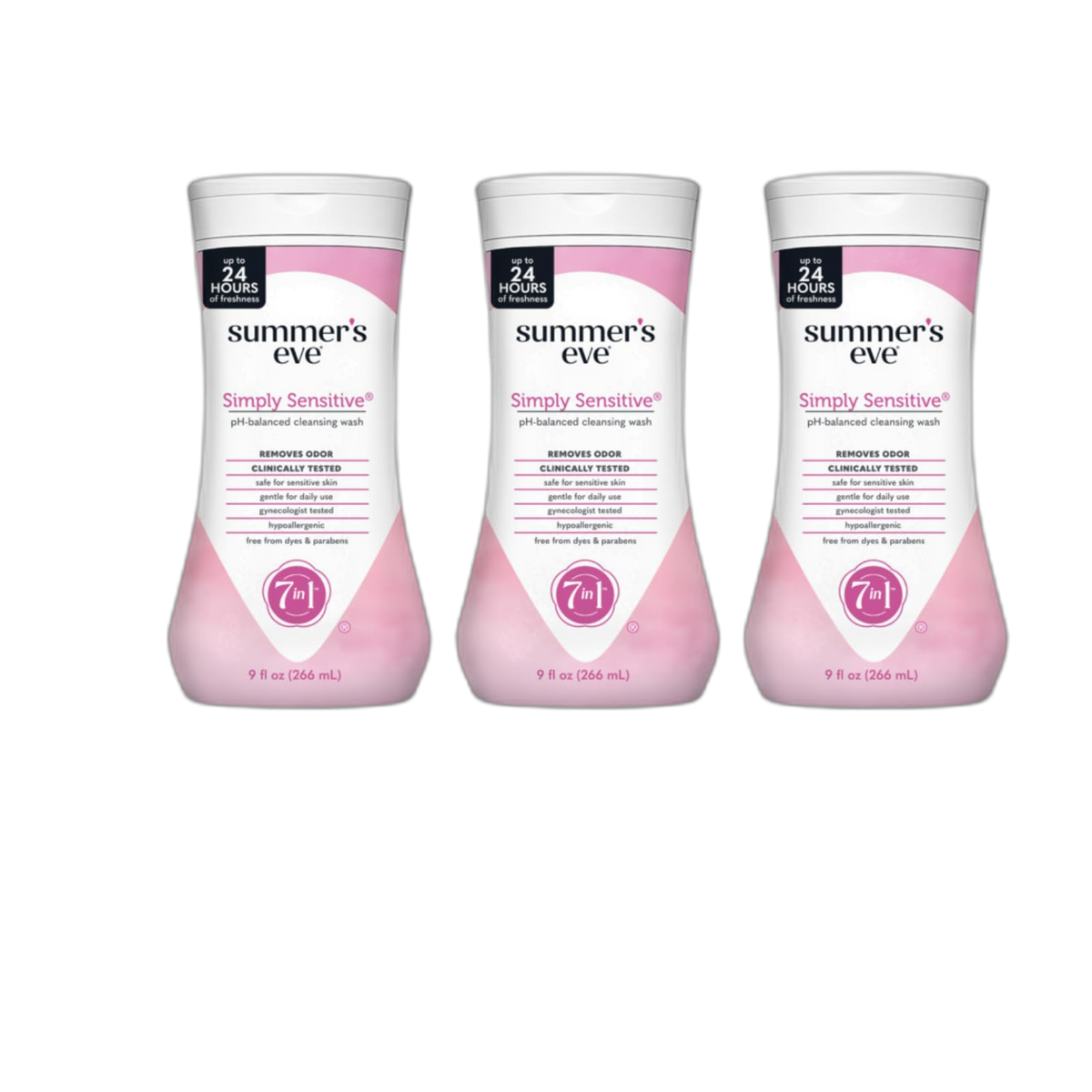 Summers Eve Cleansing Wash, for Sensitive Skin, Simply Sensitive 9 Oz (Pack of 3)