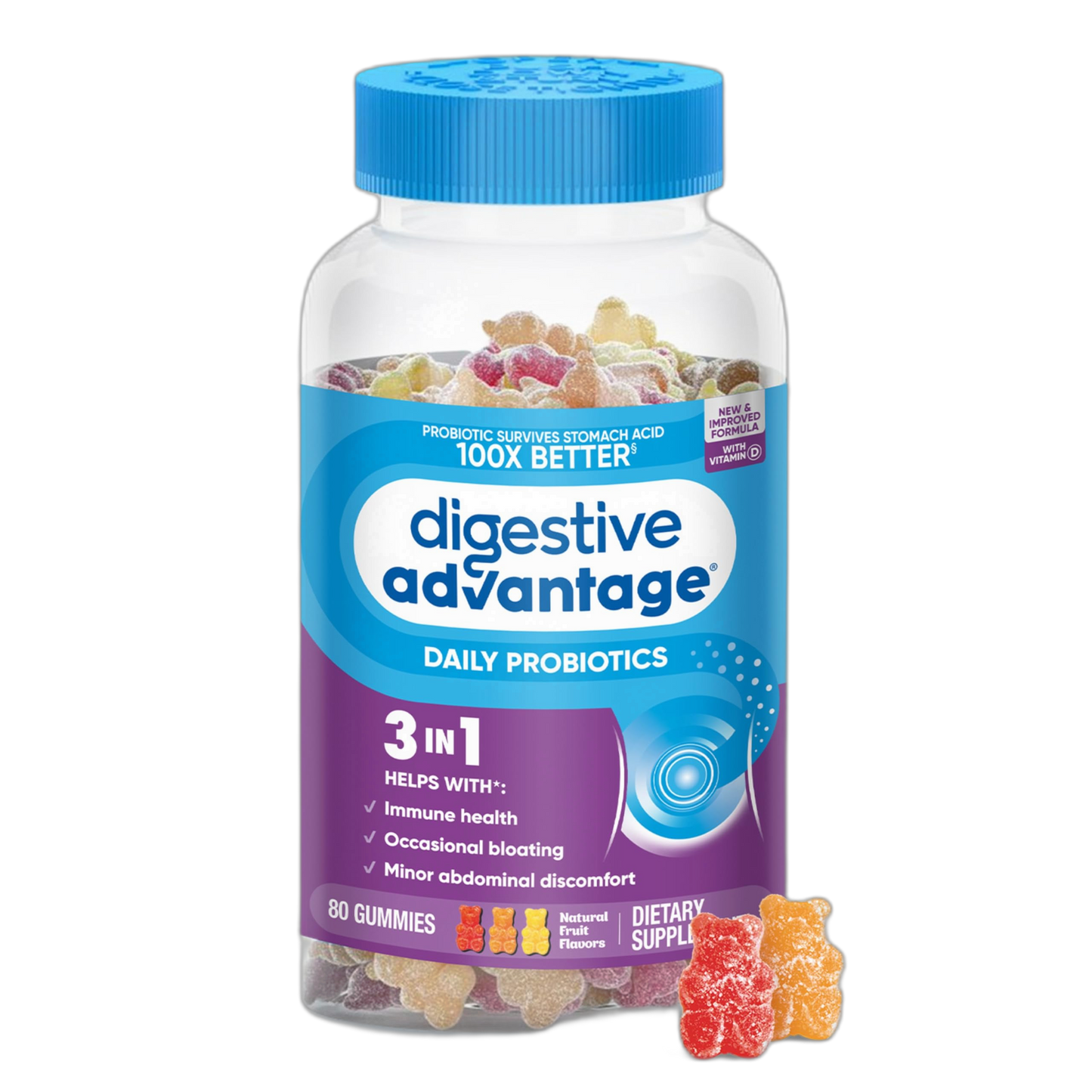 Digestive Advantage Probiotics - Daily Probiotic Gummies, 80 Count (ASA-117)